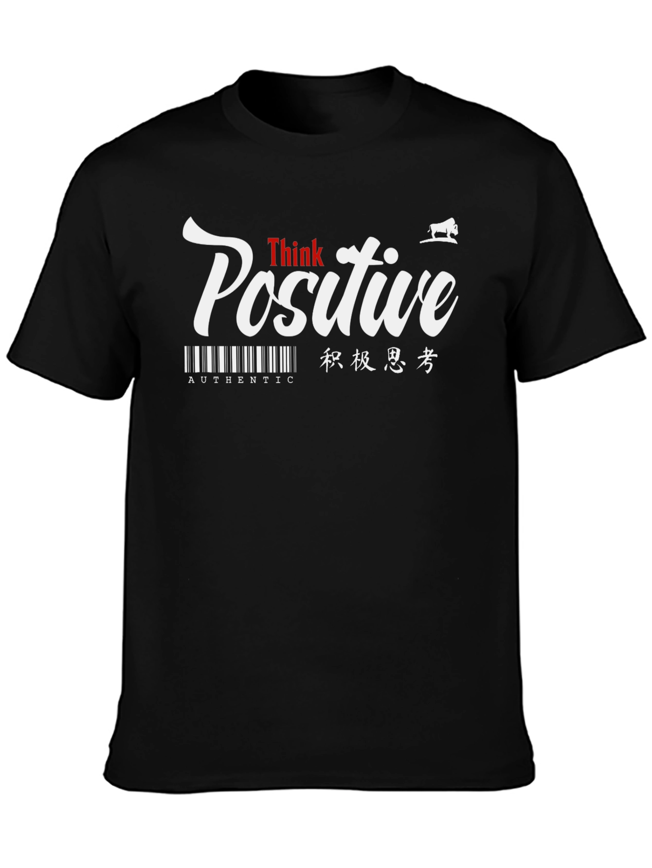 Think Positive Graphic T-Shirt - Black