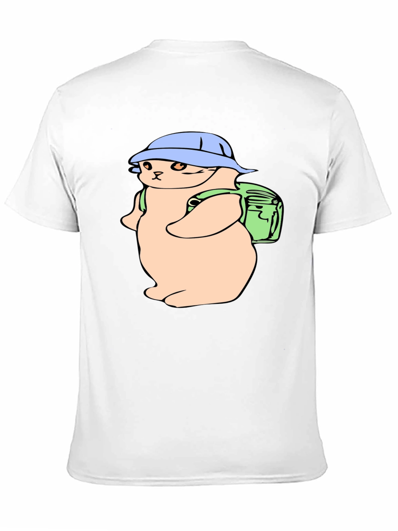Cute Cat Hiker T-Shirt - Black