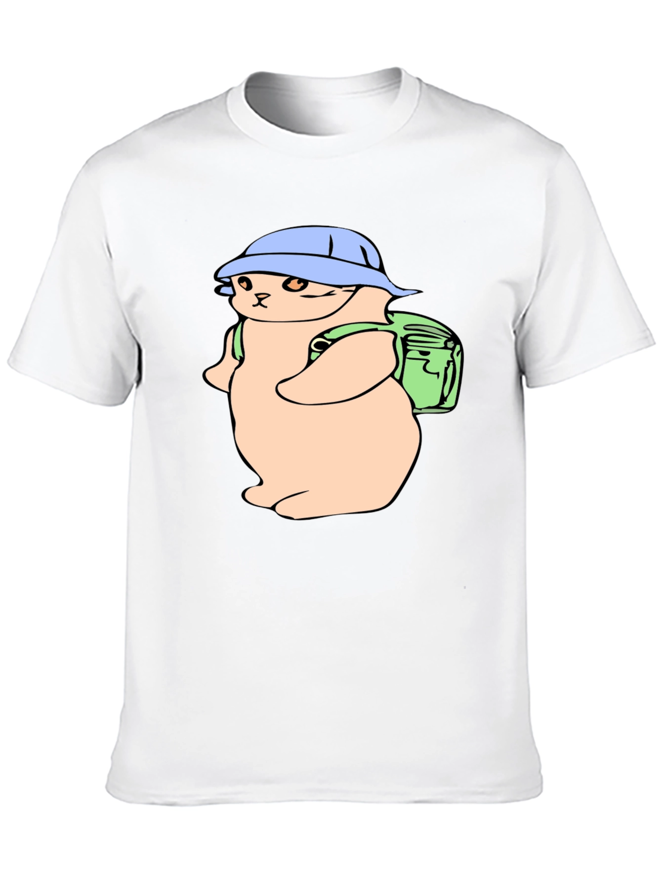Cute Cat Hiker T-Shirt - Black