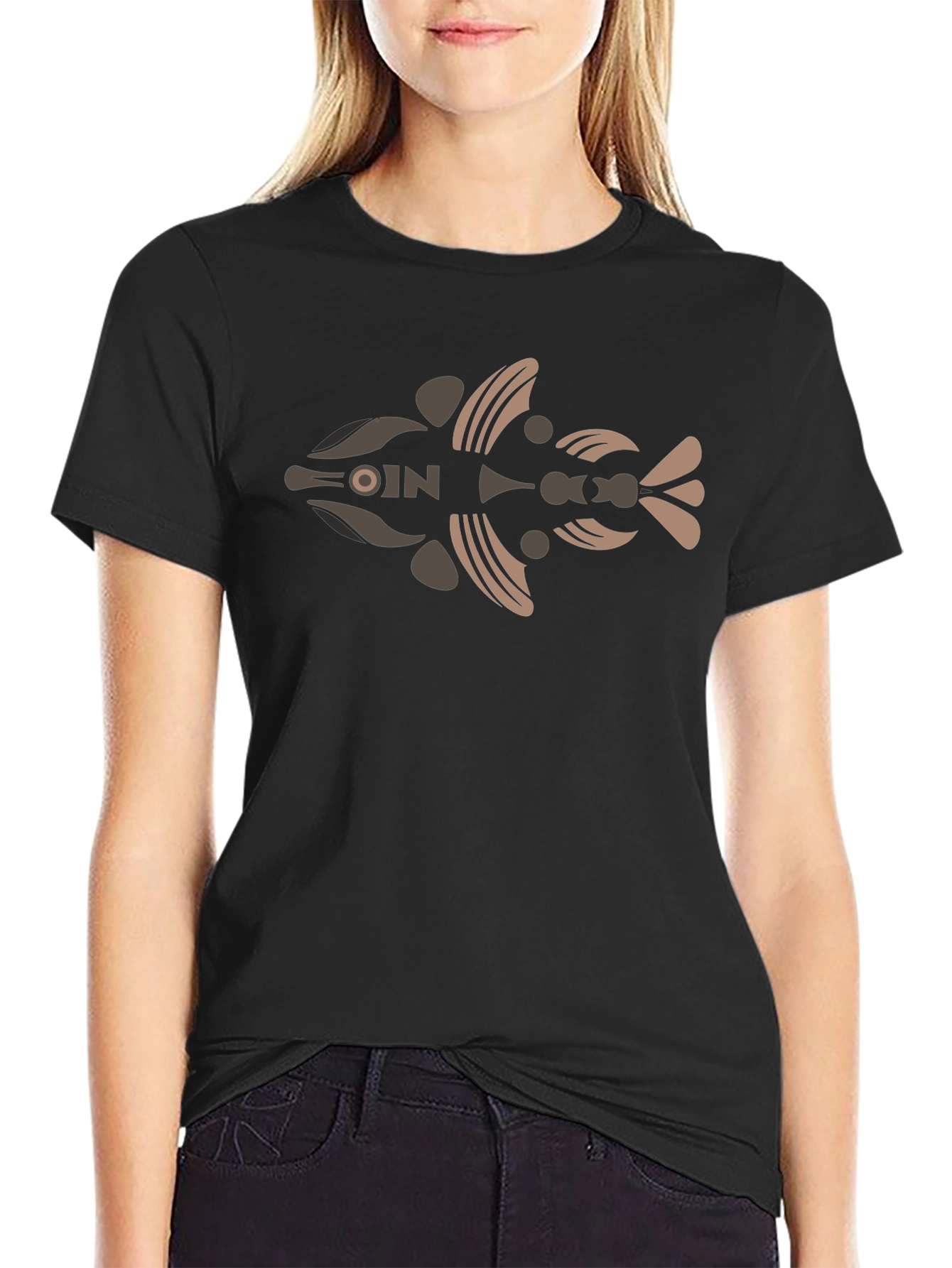 Abstract Fish Graphic T-Shirt - Modern Art Tee
