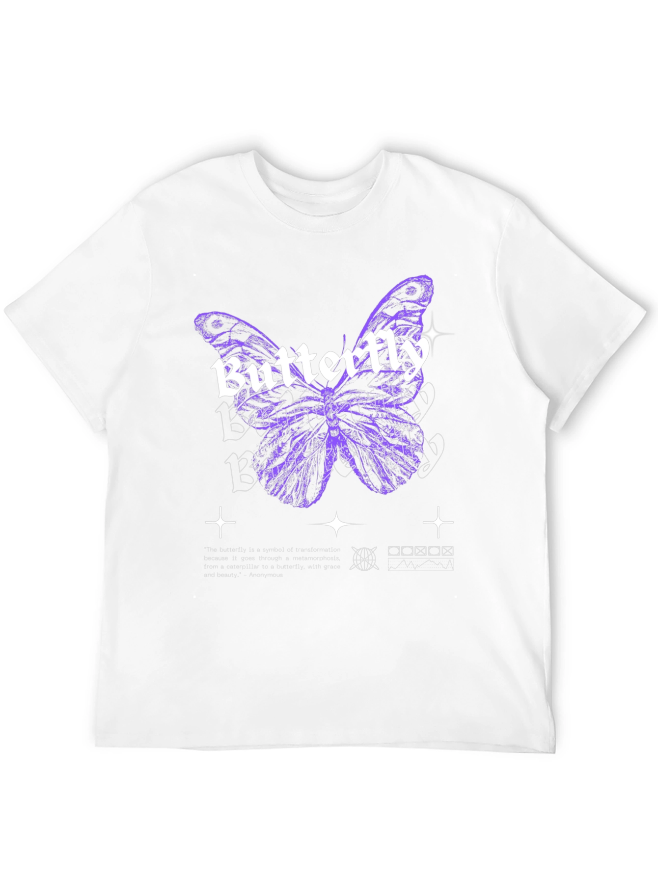 Butterfly Graphic Print Black T-Shirt