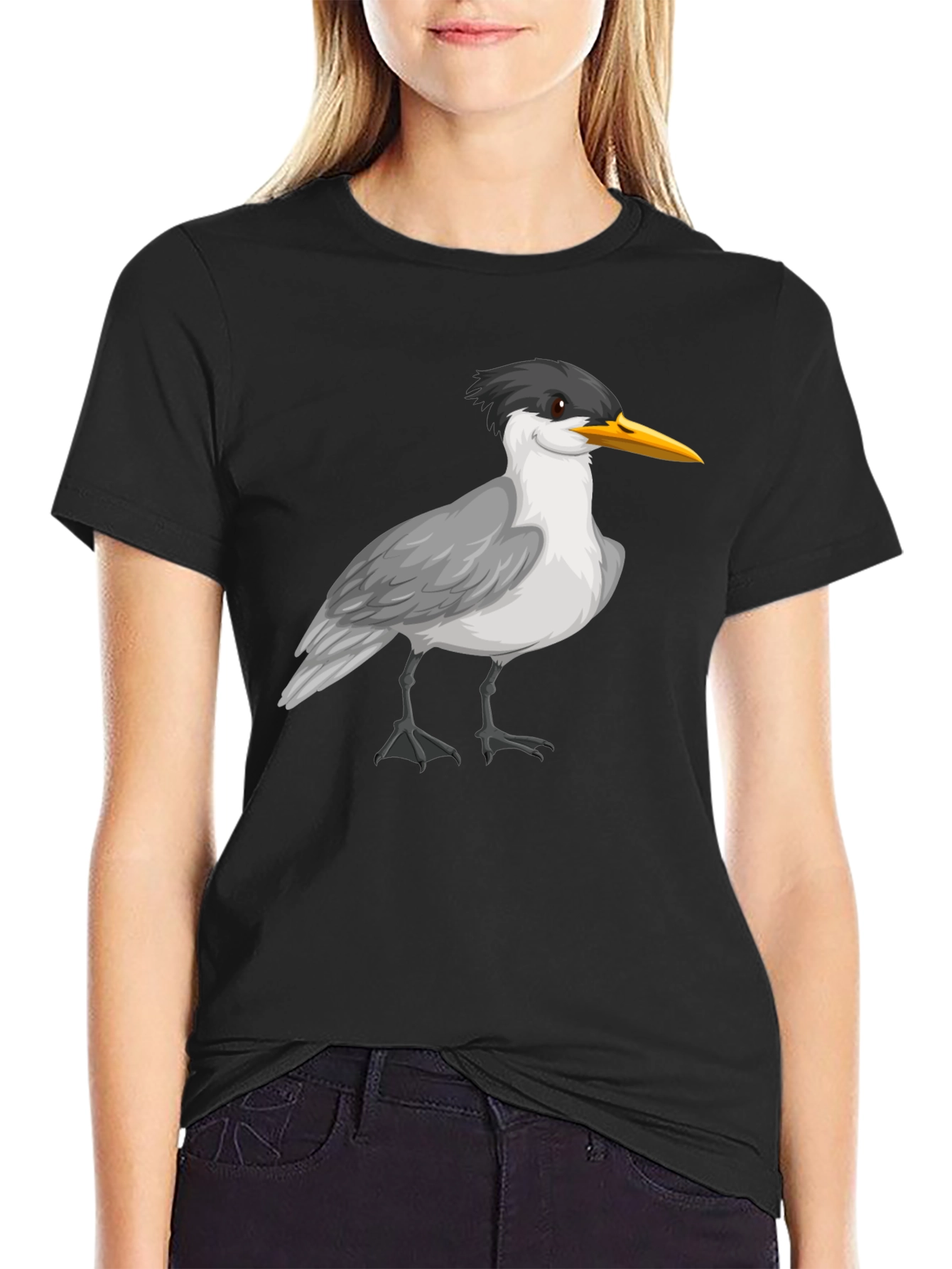 Bird Graphic Black T-Shirt