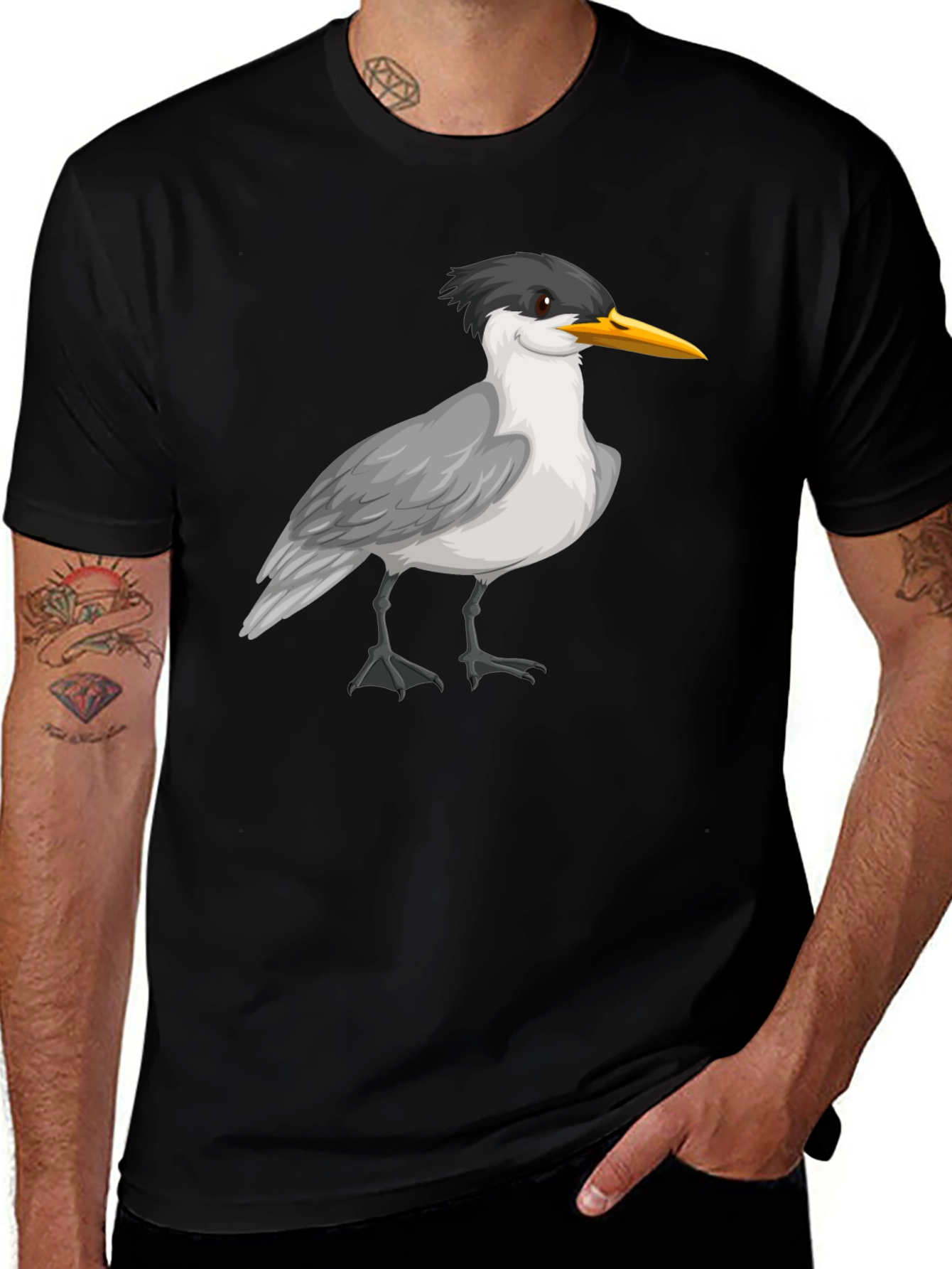 Bird Graphic Black T-Shirt