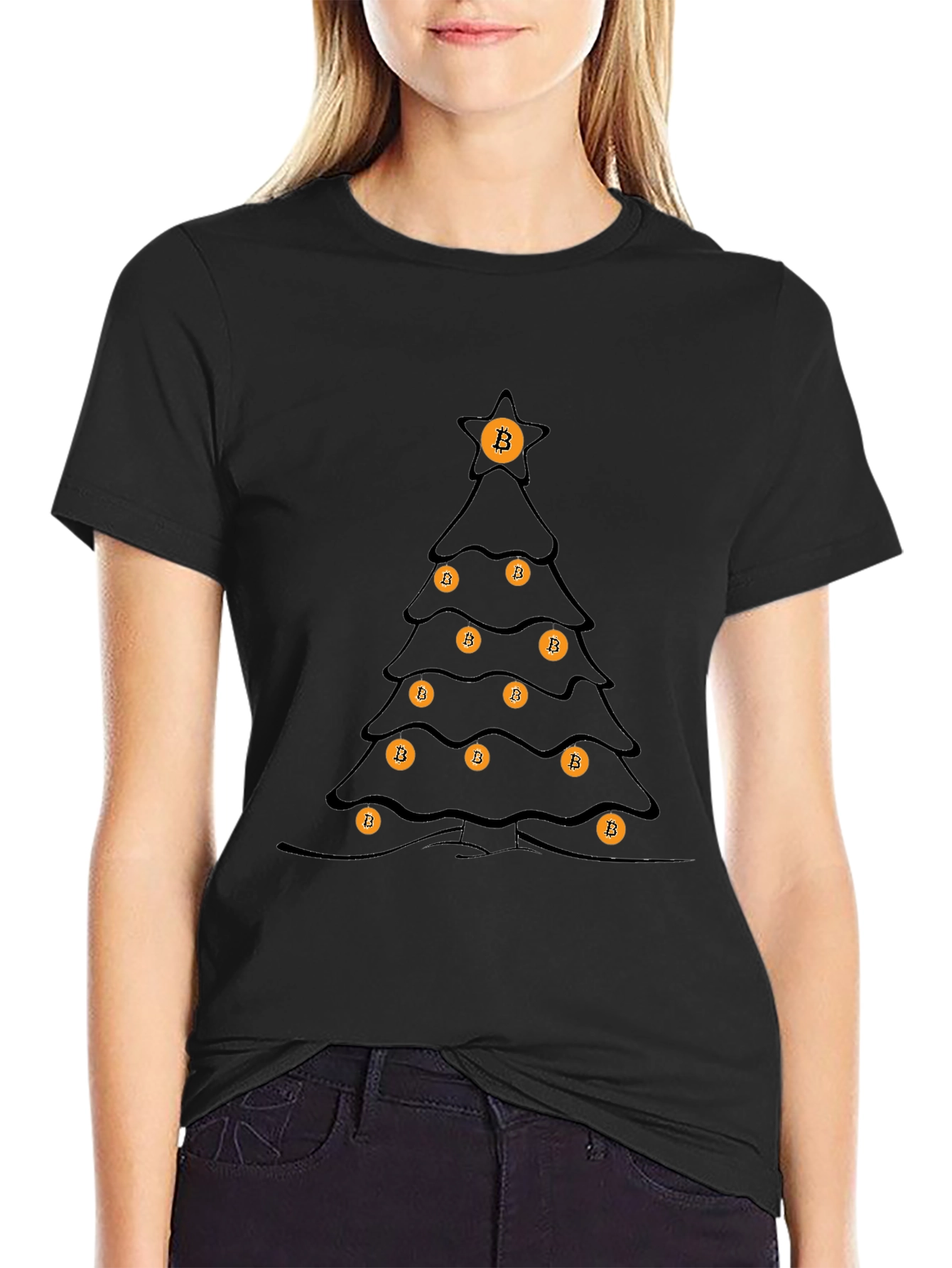 Bitcoin Christmas Tree T-Shirt - Crypto Holiday Tee