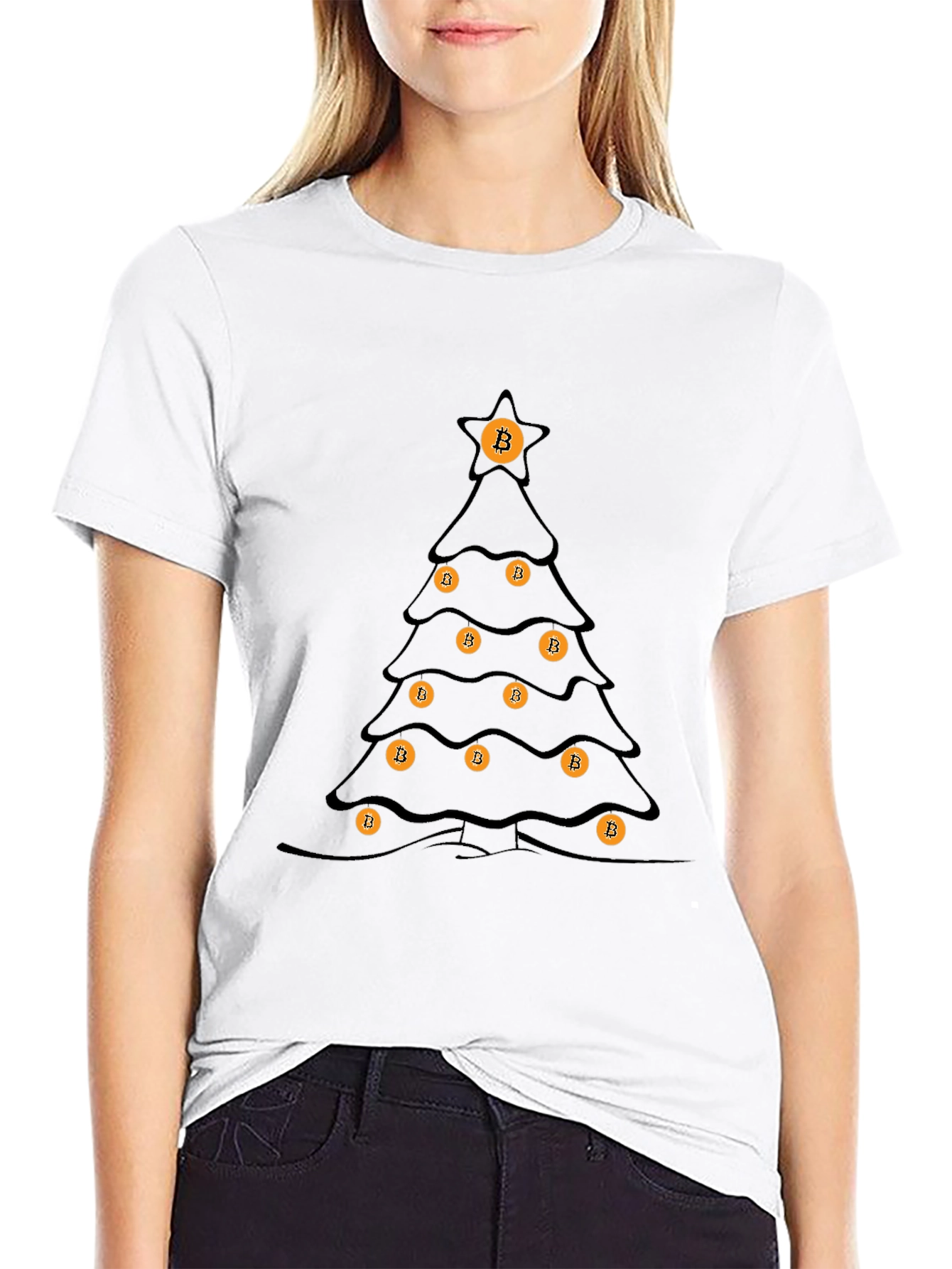 Bitcoin Christmas Tree T-Shirt - Crypto Holiday Tee