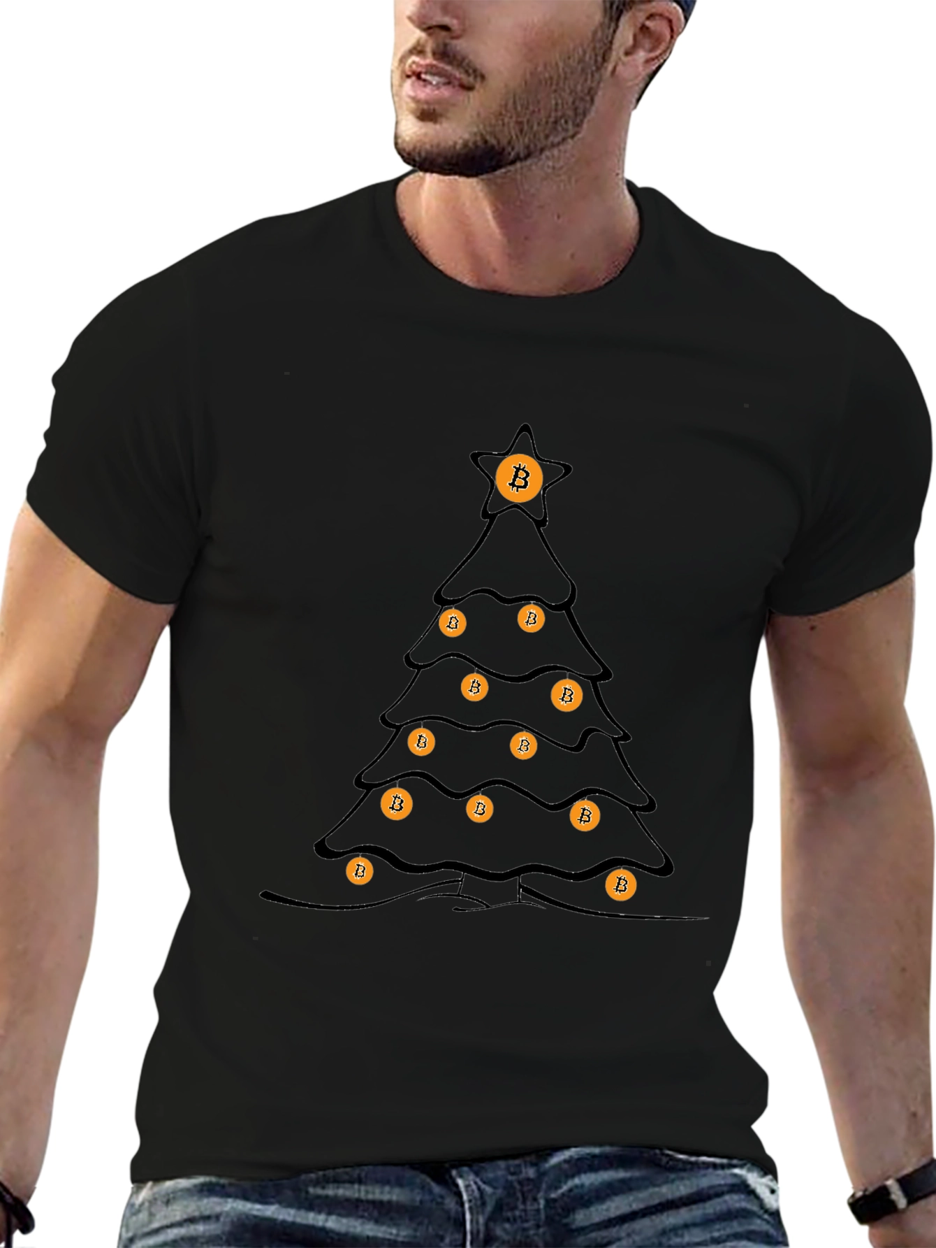 Bitcoin Christmas Tree T-Shirt - Crypto Holiday Tee