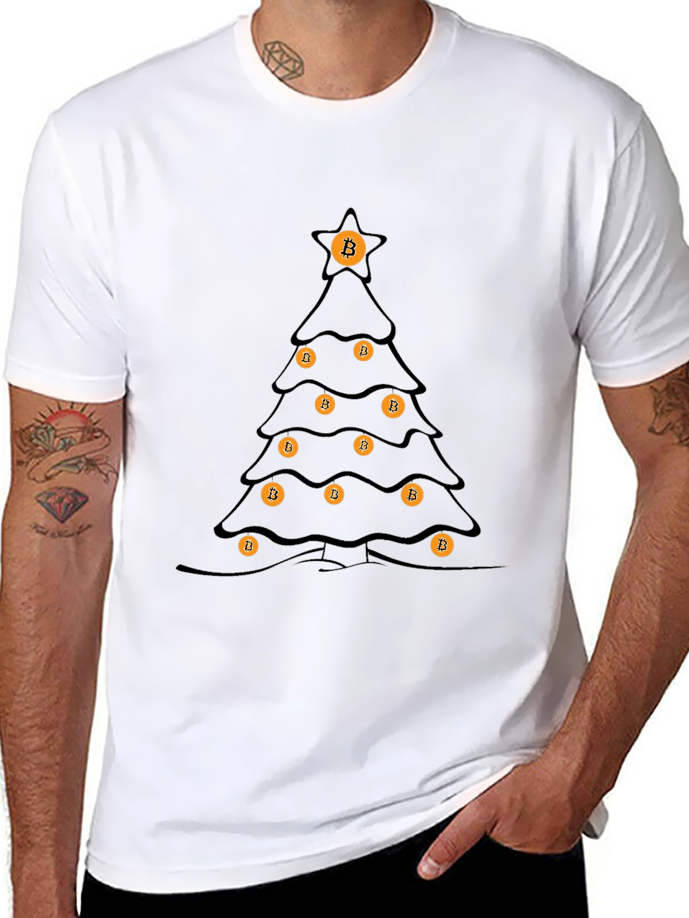 Bitcoin Christmas Tree T-Shirt - Crypto Holiday Tee
