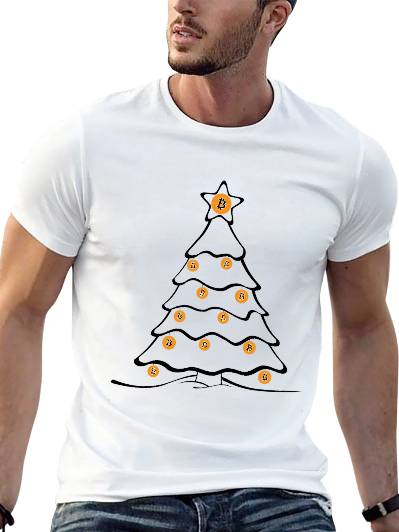 Bitcoin Christmas Tree T-Shirt - Crypto Holiday Tee