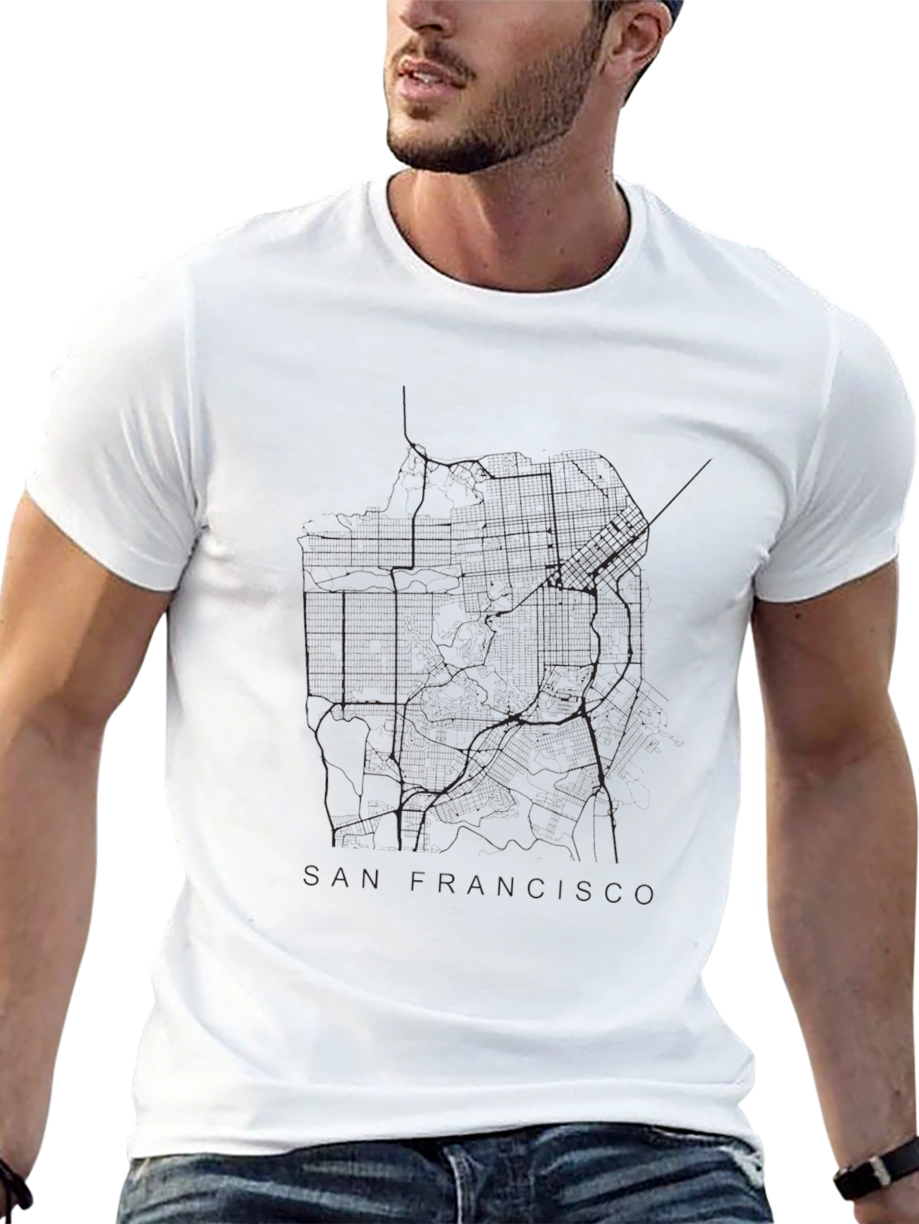 San Francisco Map Graphic Tee - Black
