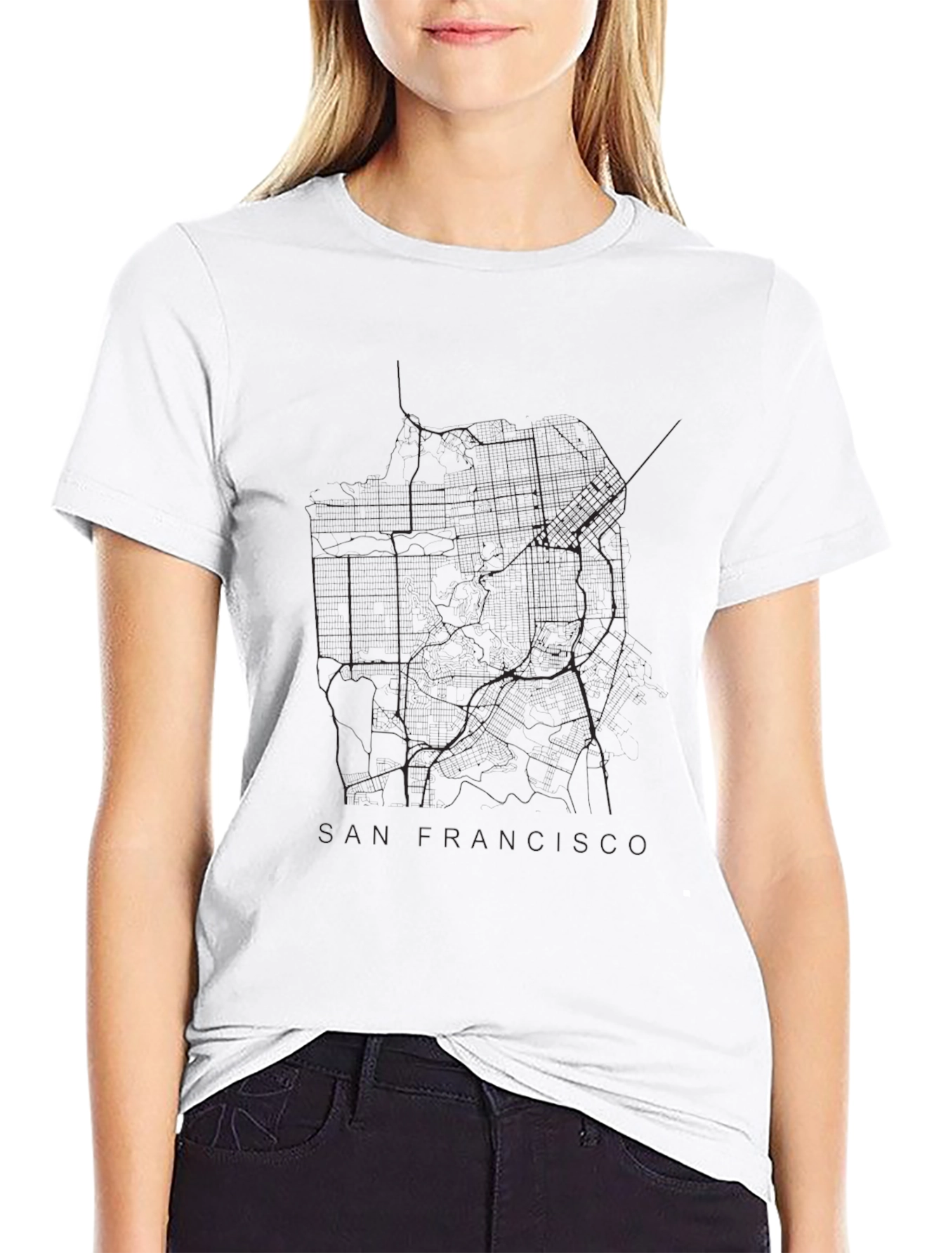 San Francisco Map Graphic Tee - Black