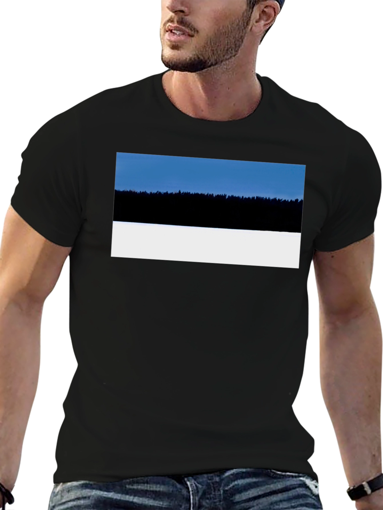 Estonia Landscape T-Shirt - Black