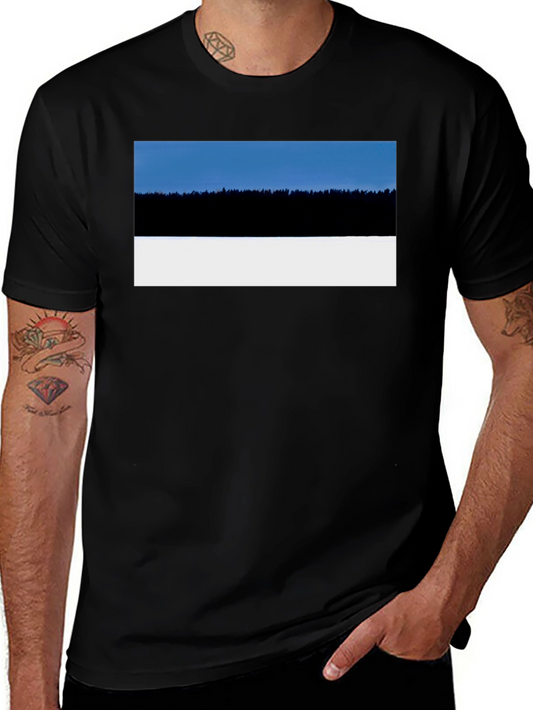 Estonia Landscape T-Shirt - Black