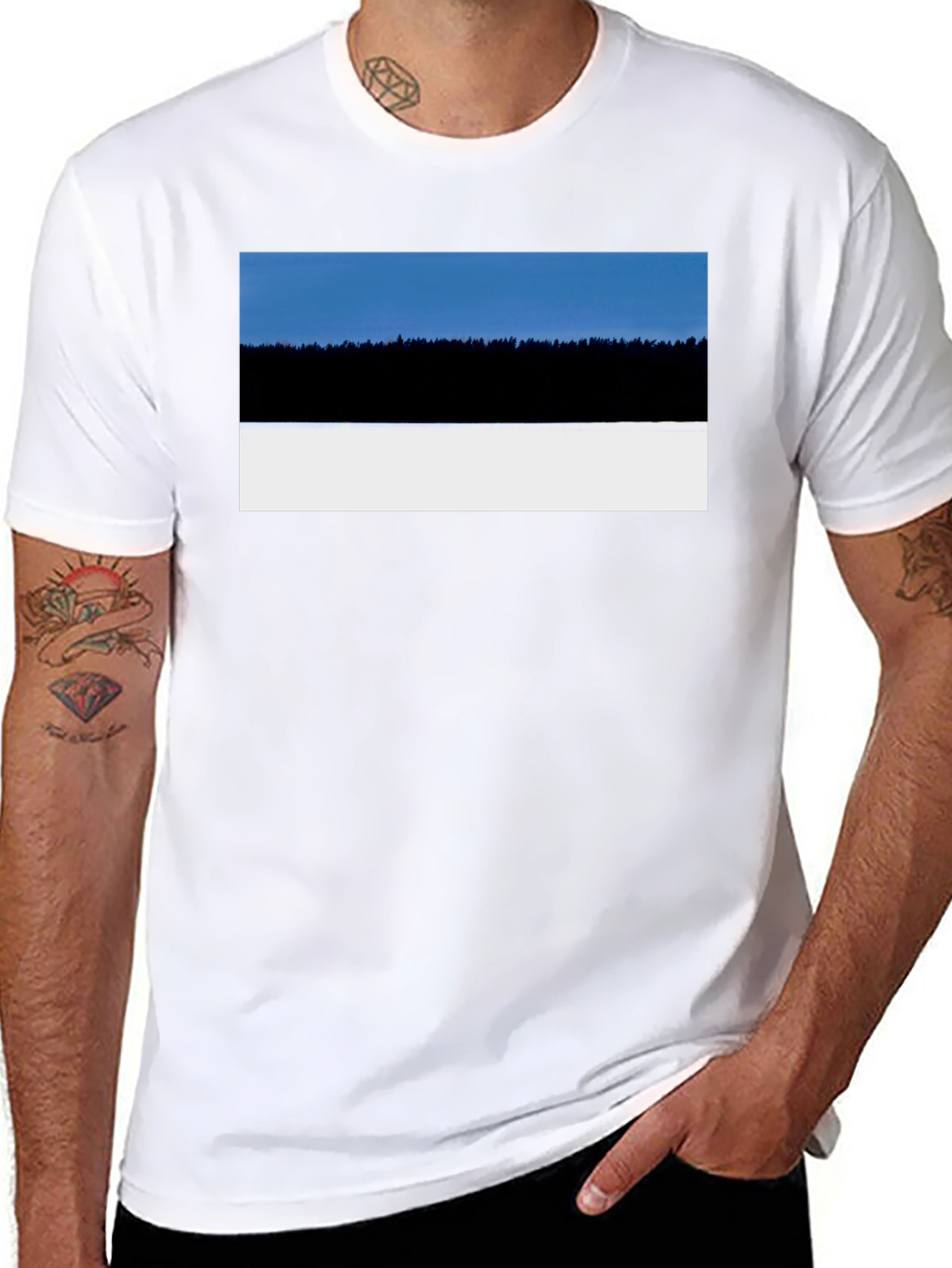 Estonia Landscape T-Shirt - Black