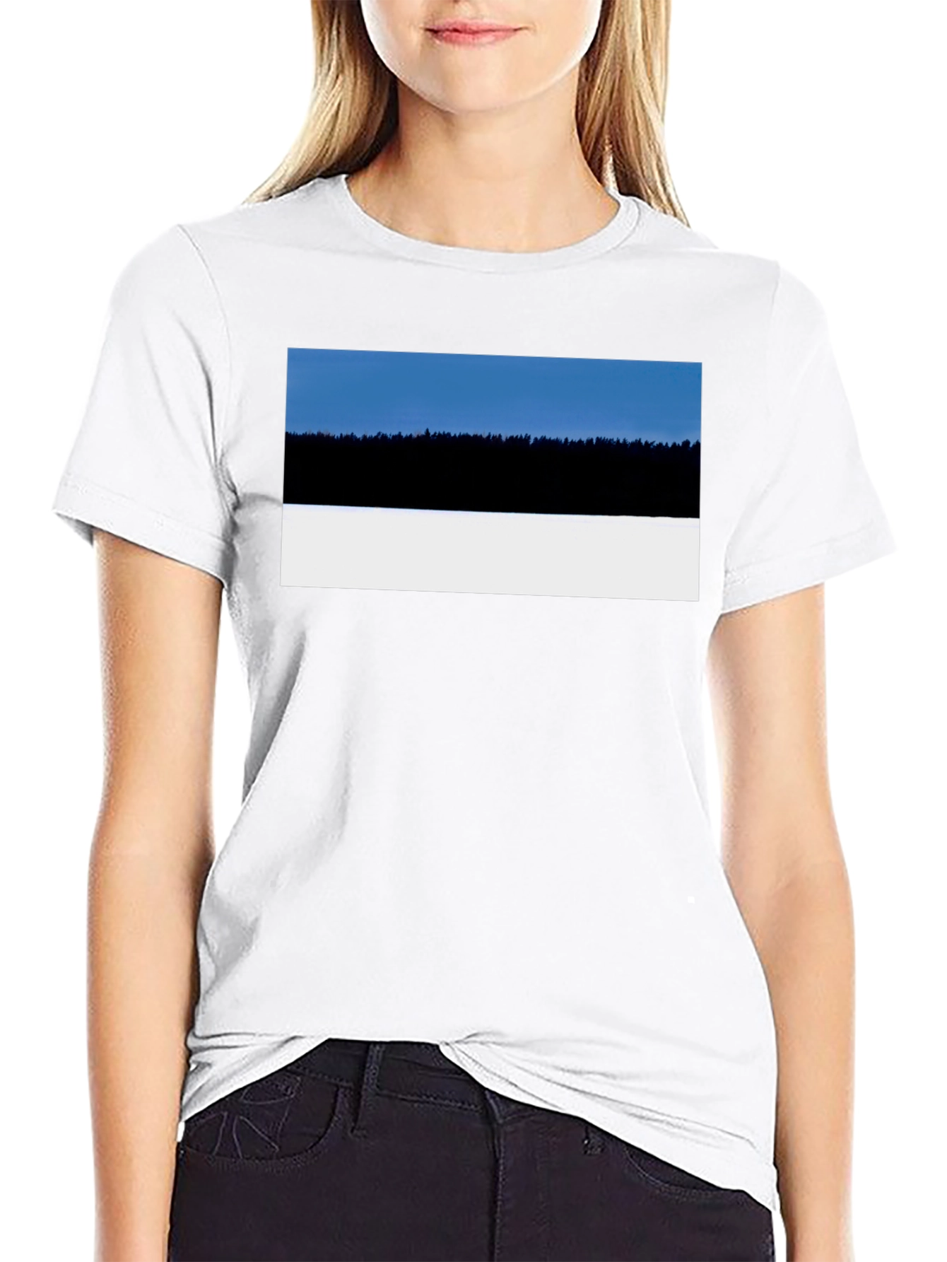 Estonia Landscape T-Shirt - Black