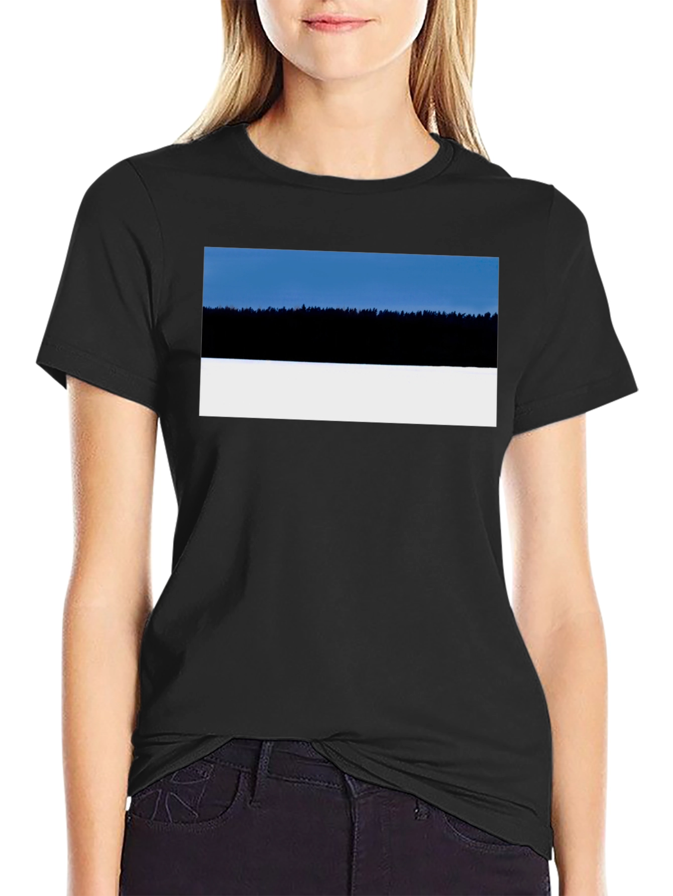 Estonia Landscape T-Shirt - Black