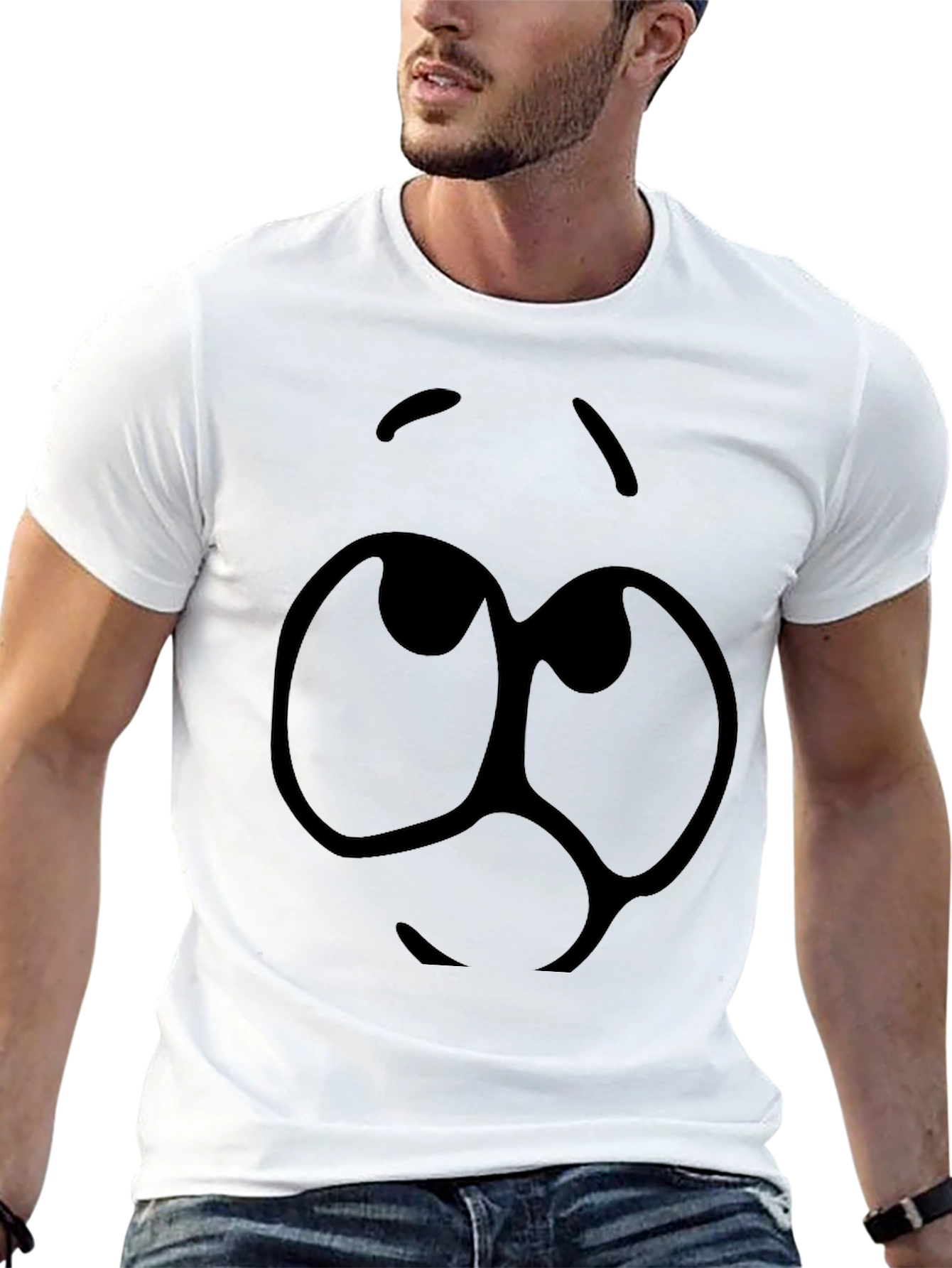 Cartoon Face Black T-Shirt