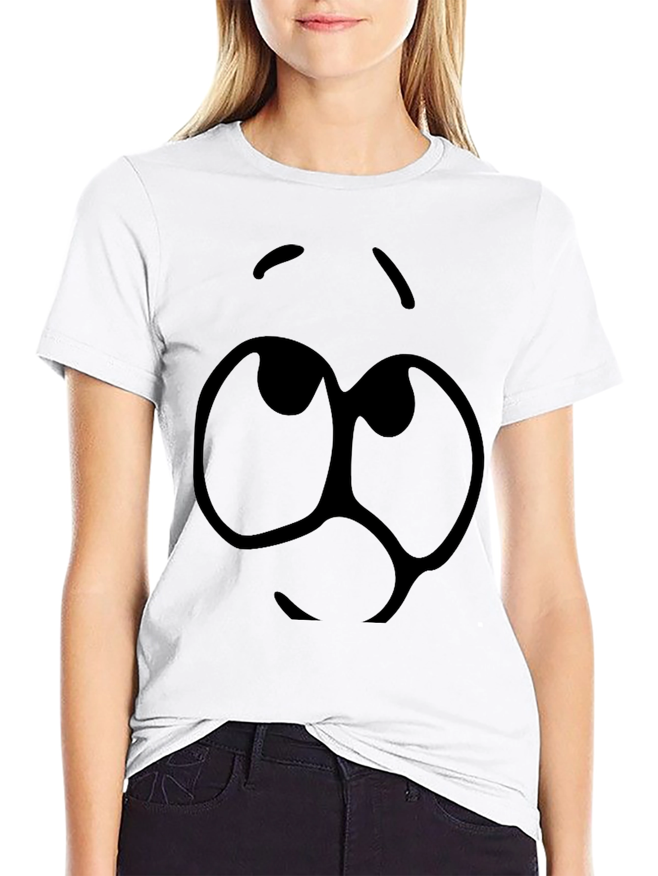 Cartoon Face Black T-Shirt
