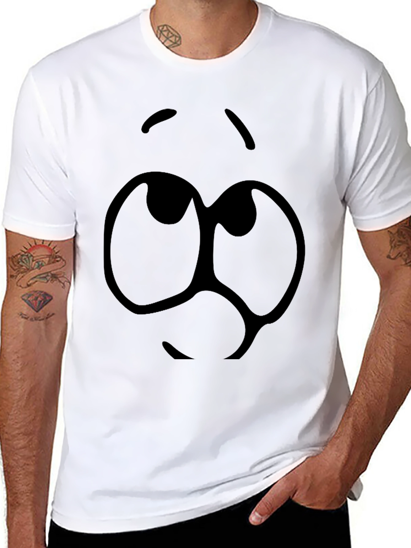 Cartoon Face Black T-Shirt