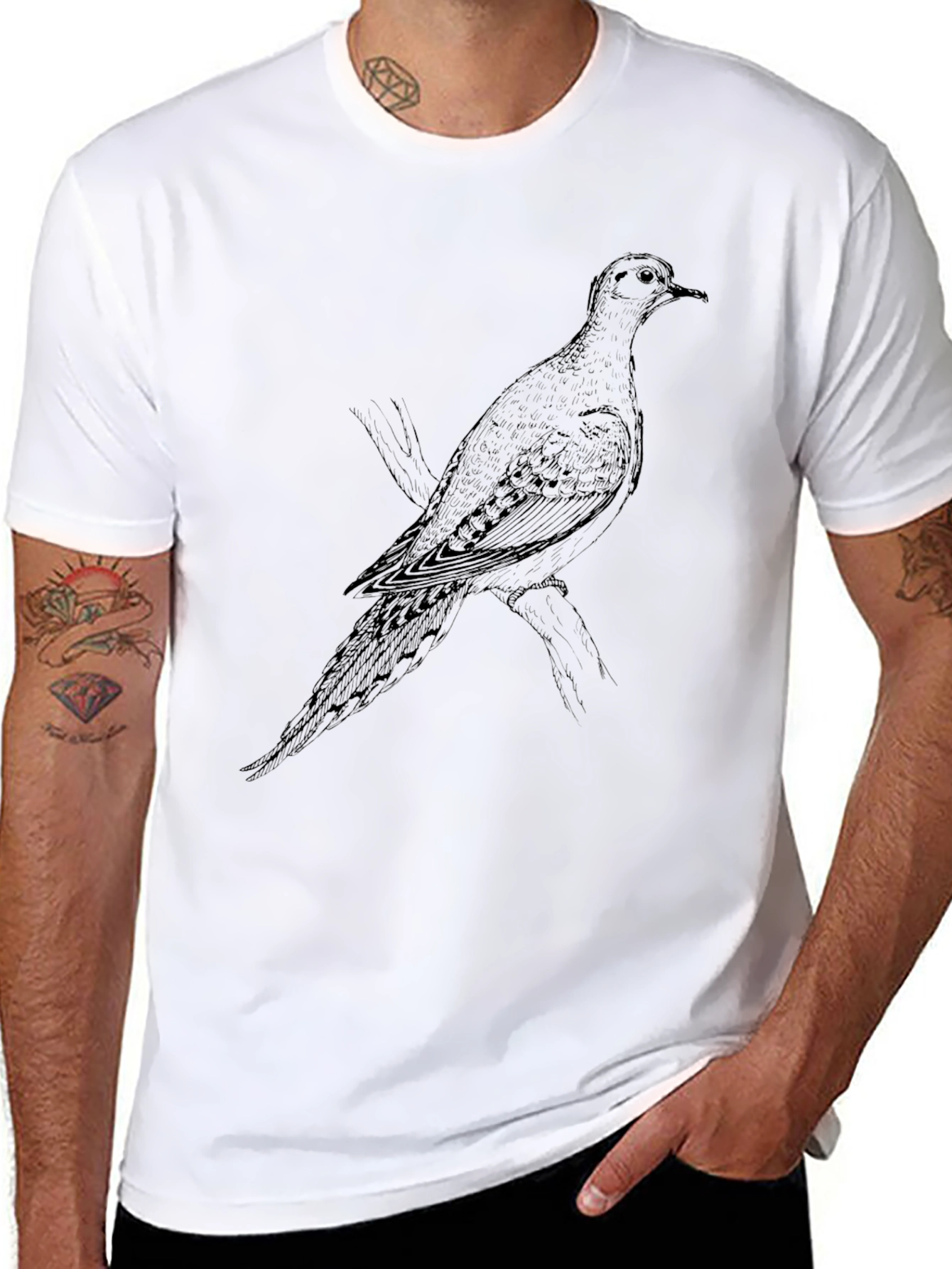 Bird Graphic Tee - Black