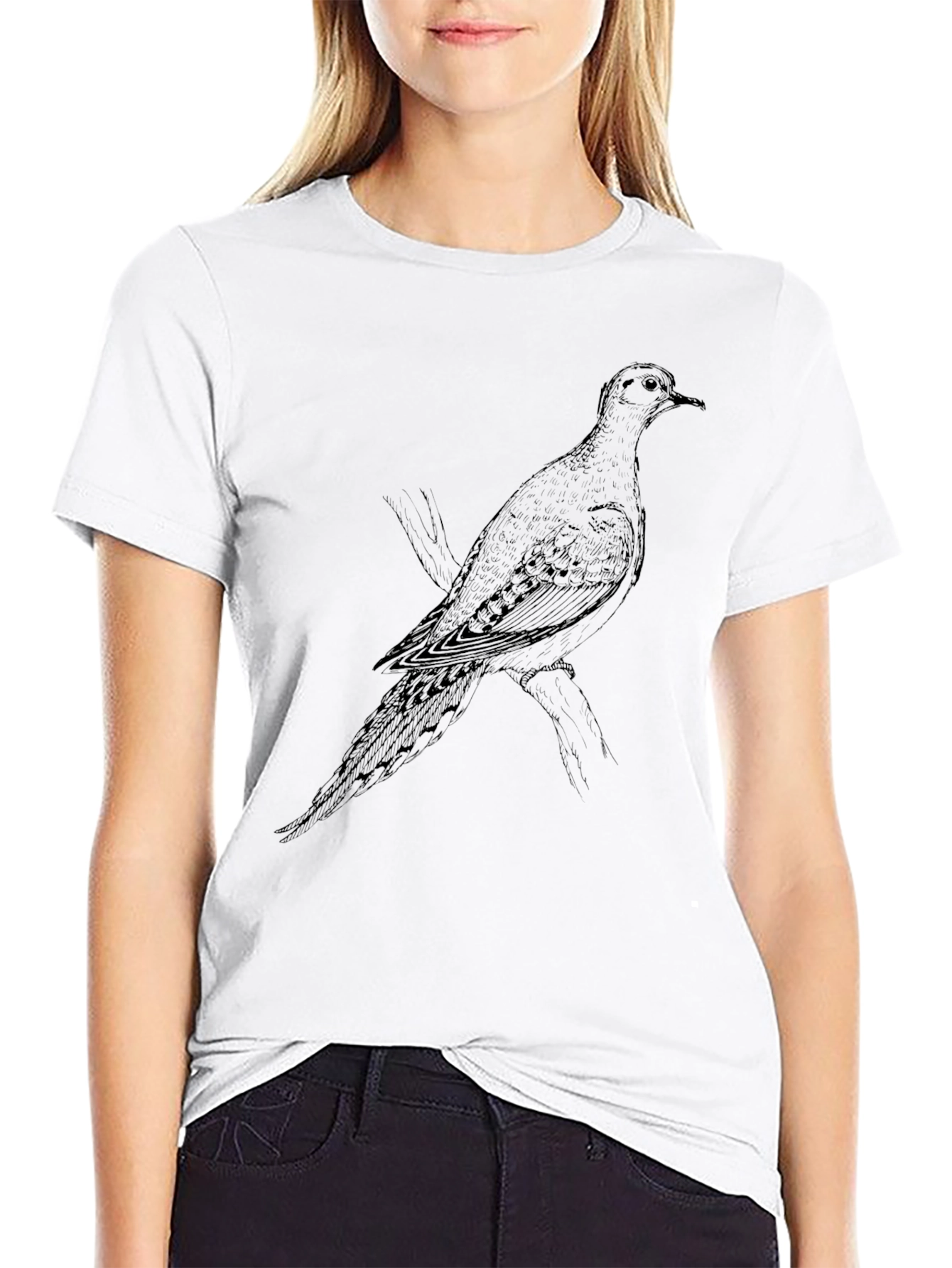Bird Graphic Tee - Black
