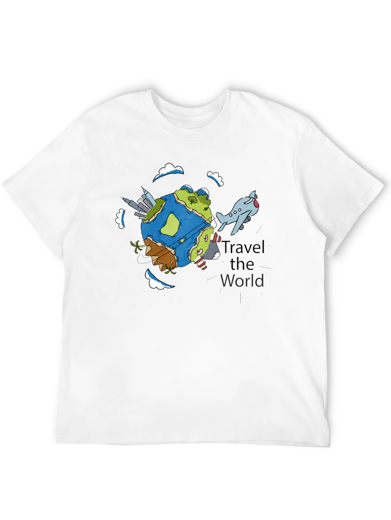 Travel the World Graphic Tee - Black
