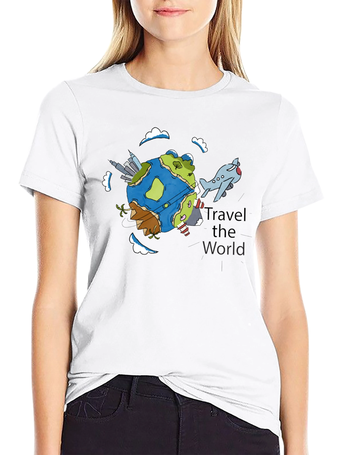 Travel the World Graphic Tee - Black
