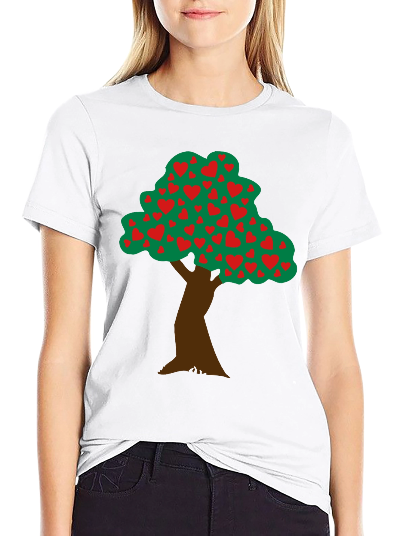 Heart Tree Graphic Tee - Black Cotton Blend