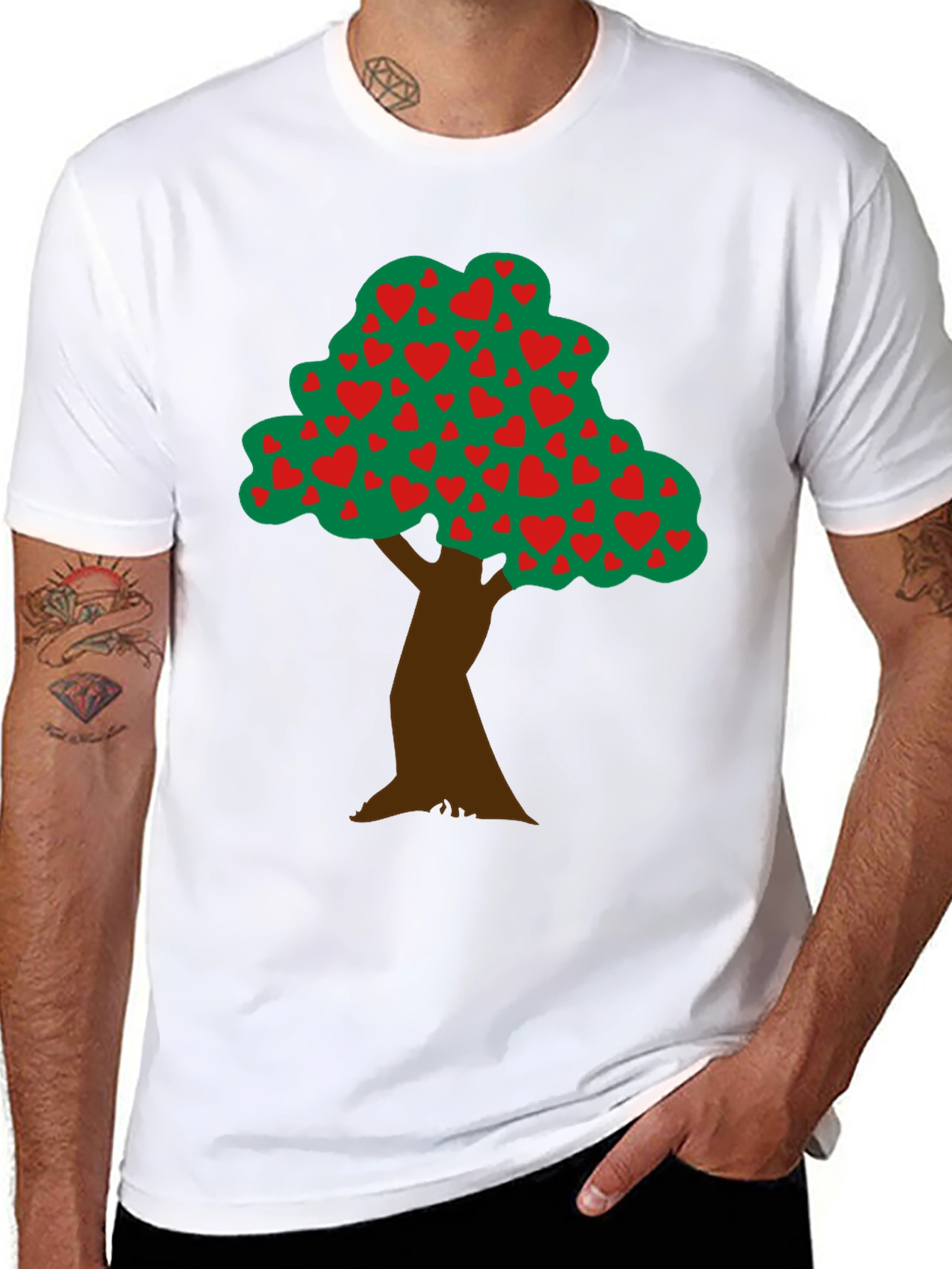 Heart Tree Graphic Tee - Black Cotton Blend