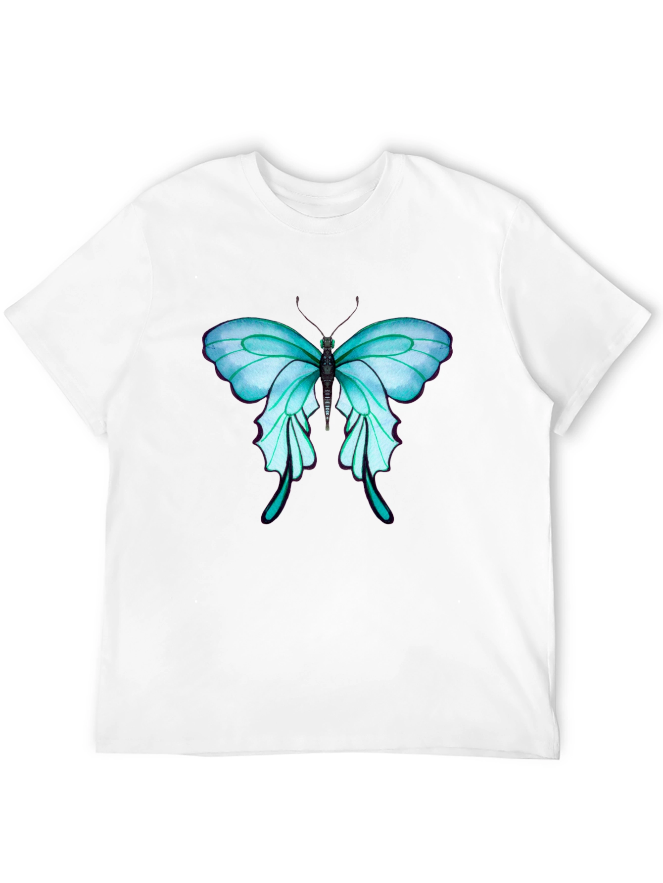 Butterfly Graphic Tee - Stylish Mens Black T-Shirt