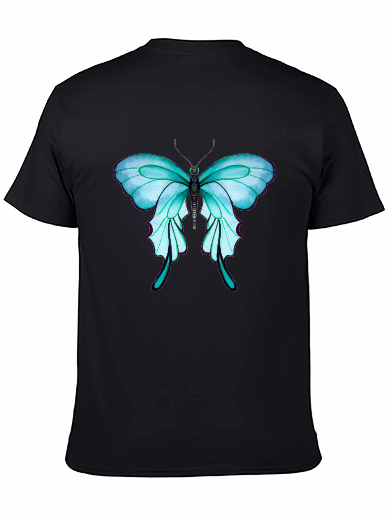 Butterfly Graphic Tee - Stylish Mens Black T-Shirt