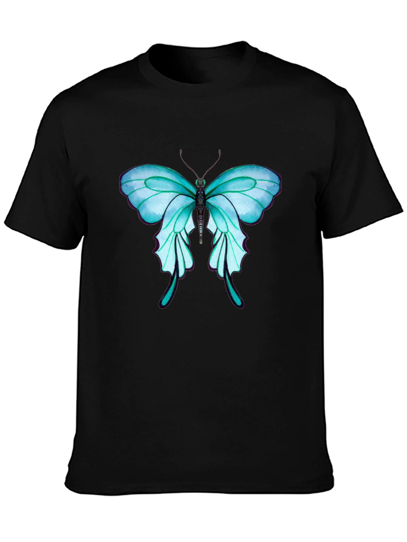 Butterfly Graphic Tee - Stylish Mens Black T-Shirt