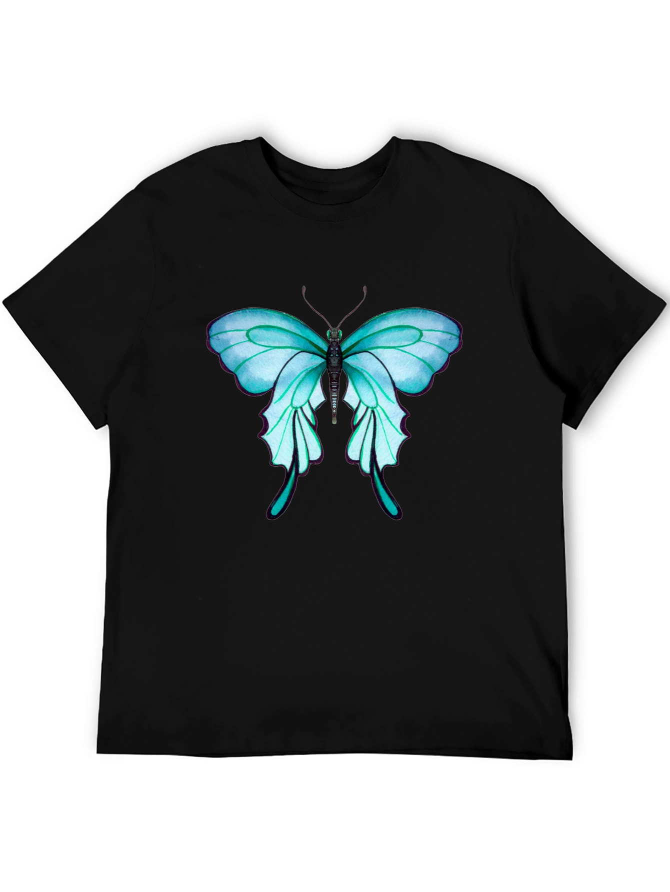 Butterfly Graphic Tee - Stylish Mens Black T-Shirt