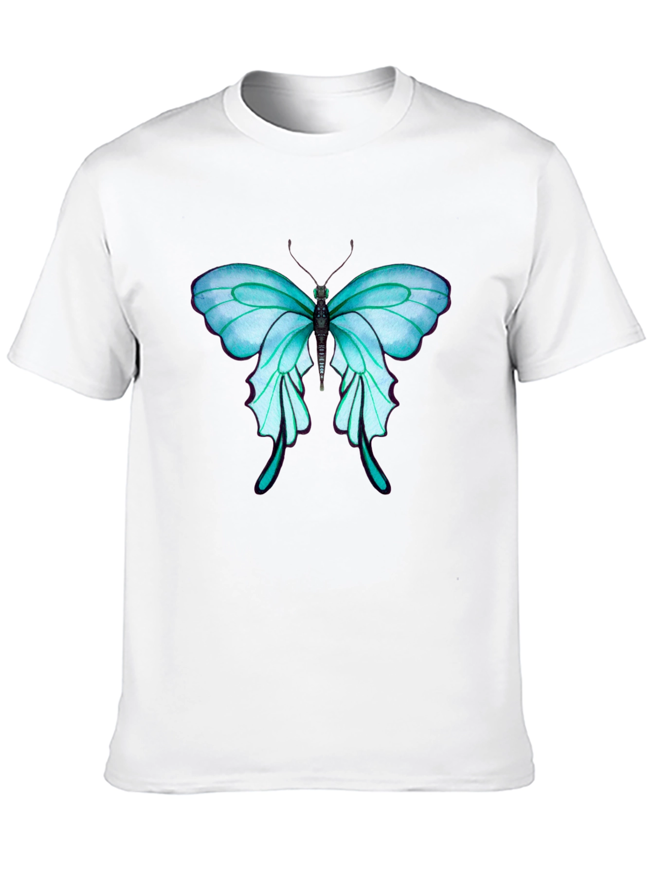 Butterfly Graphic Tee - Stylish Mens Black T-Shirt