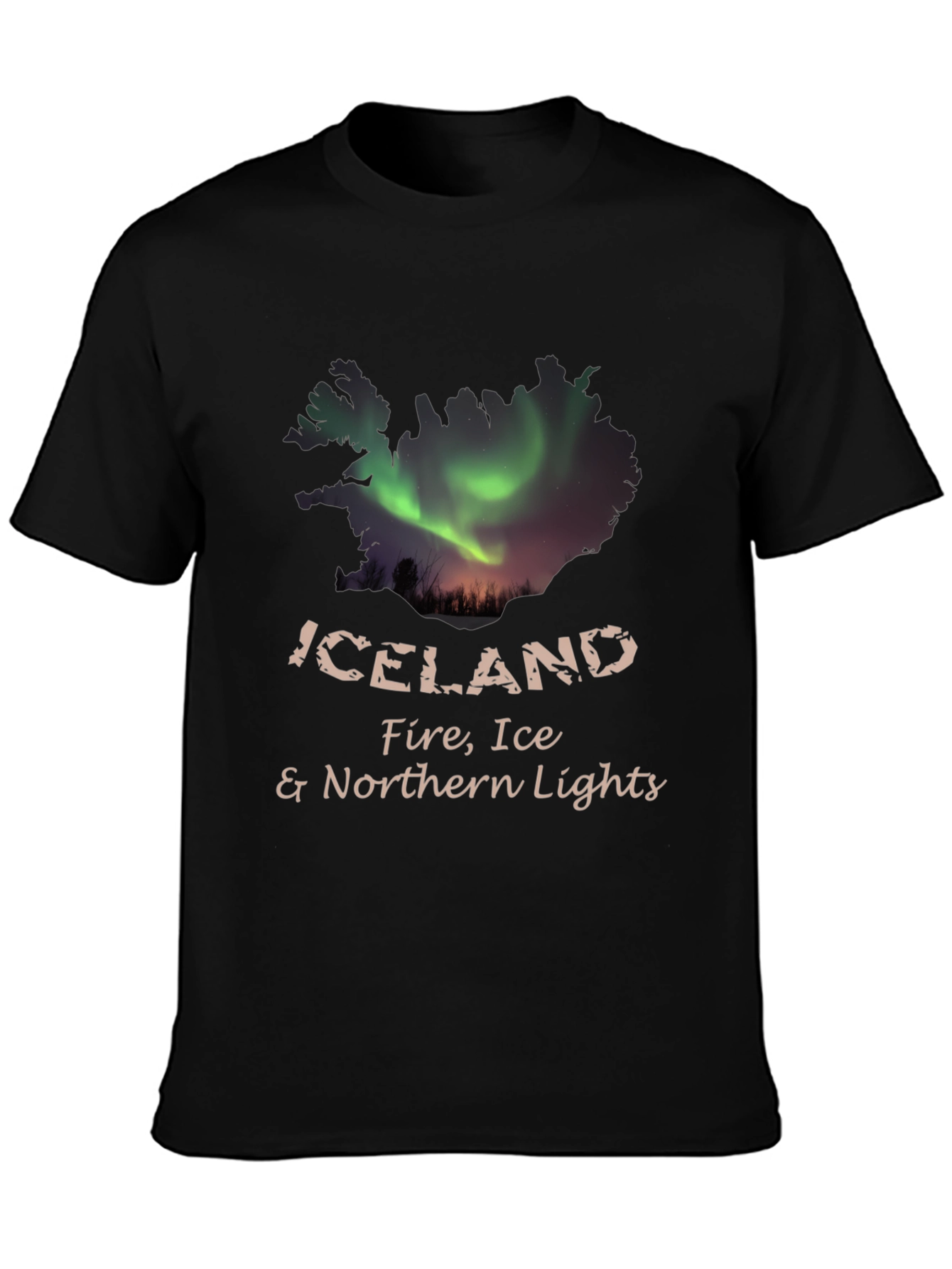 Iceland Fire Ice Northern Lights T-Shirt