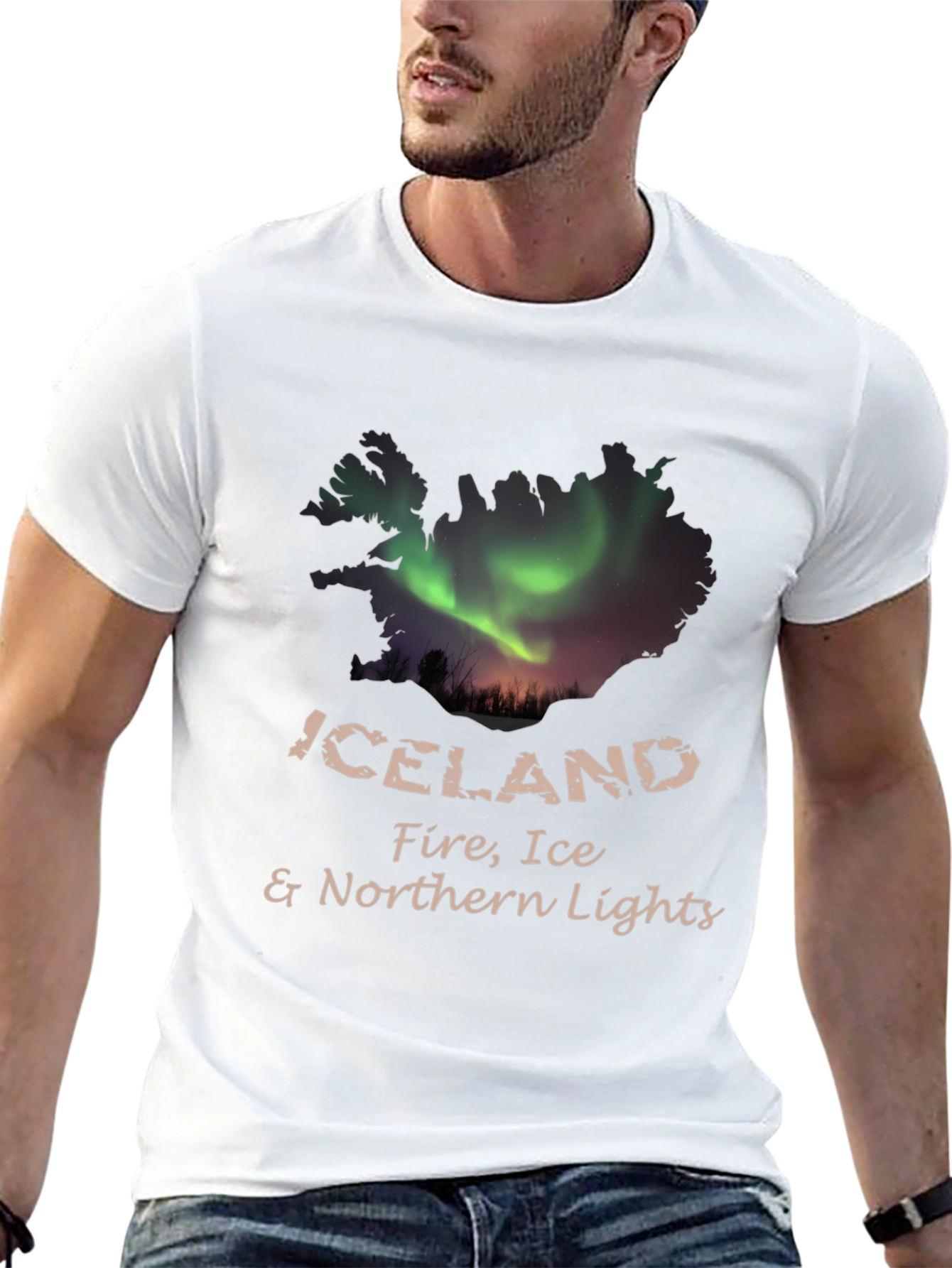 Iceland Fire Ice Northern Lights T-Shirt