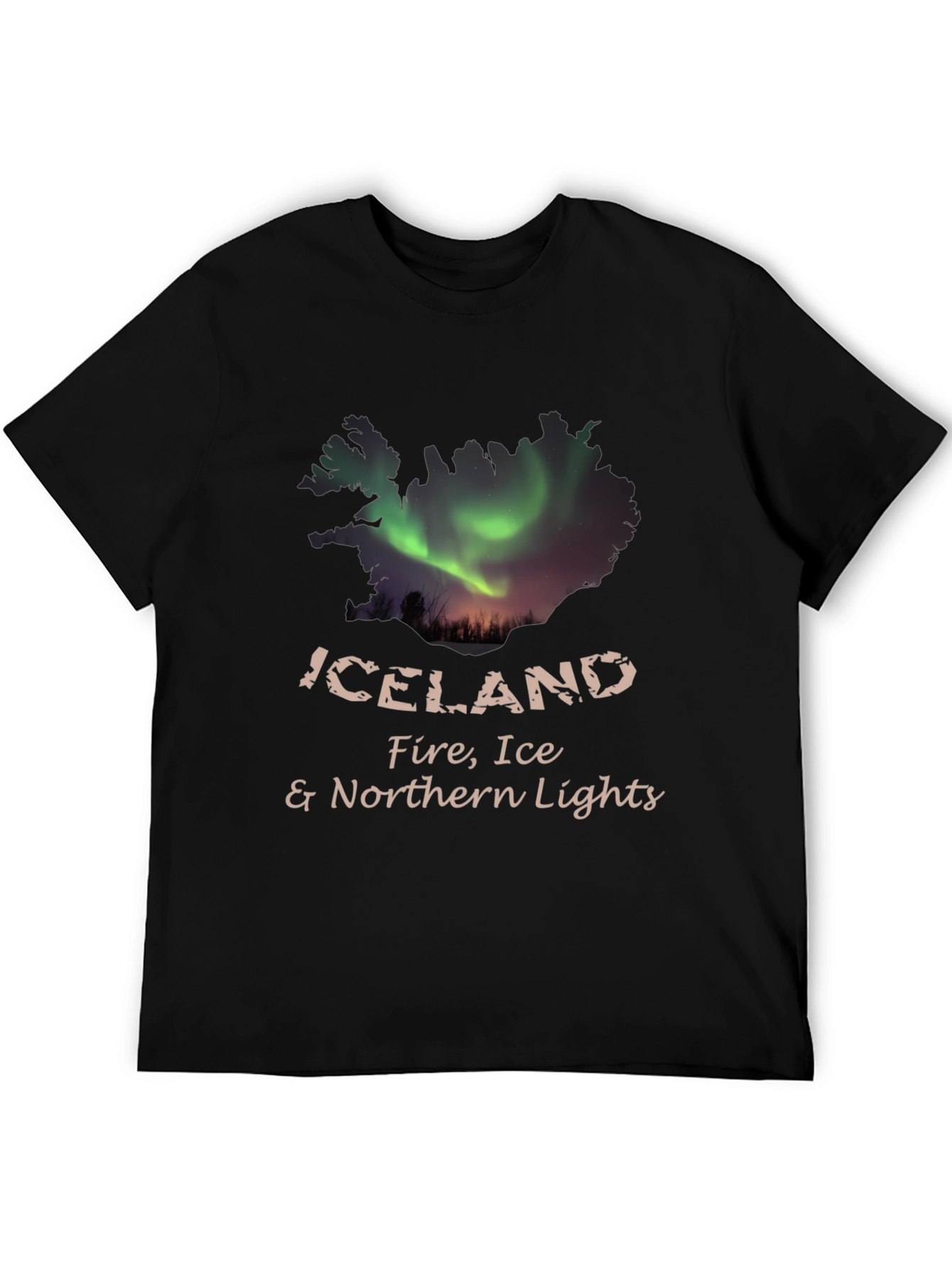 Iceland Fire Ice Northern Lights T-Shirt