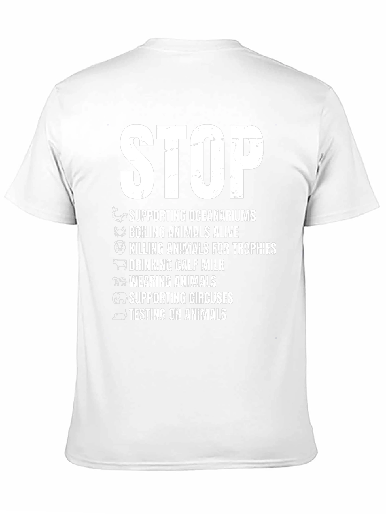 Stop Animal Cruelty Black Graphic T-Shirt