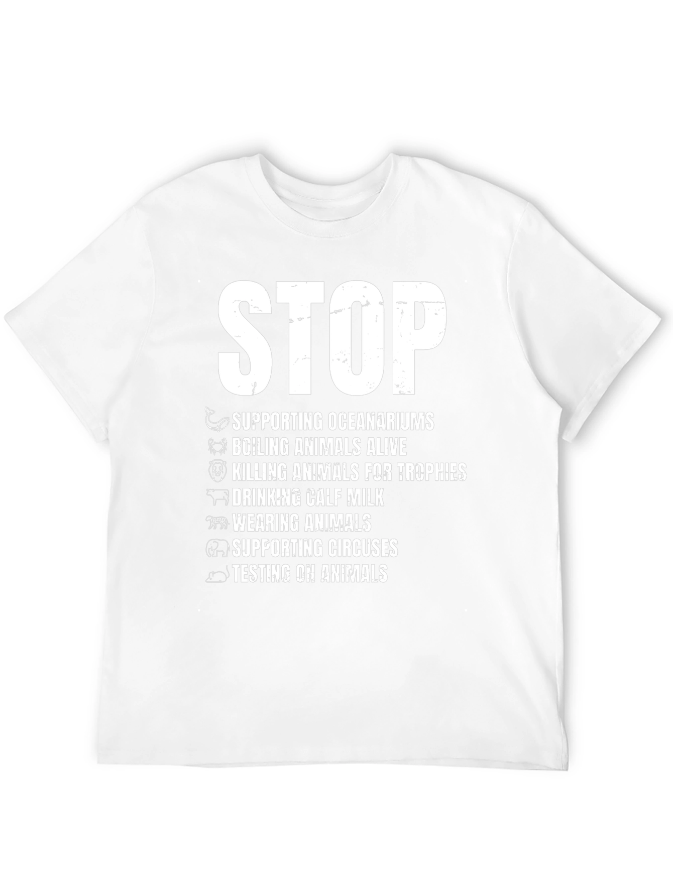Stop Animal Cruelty Black Graphic T-Shirt