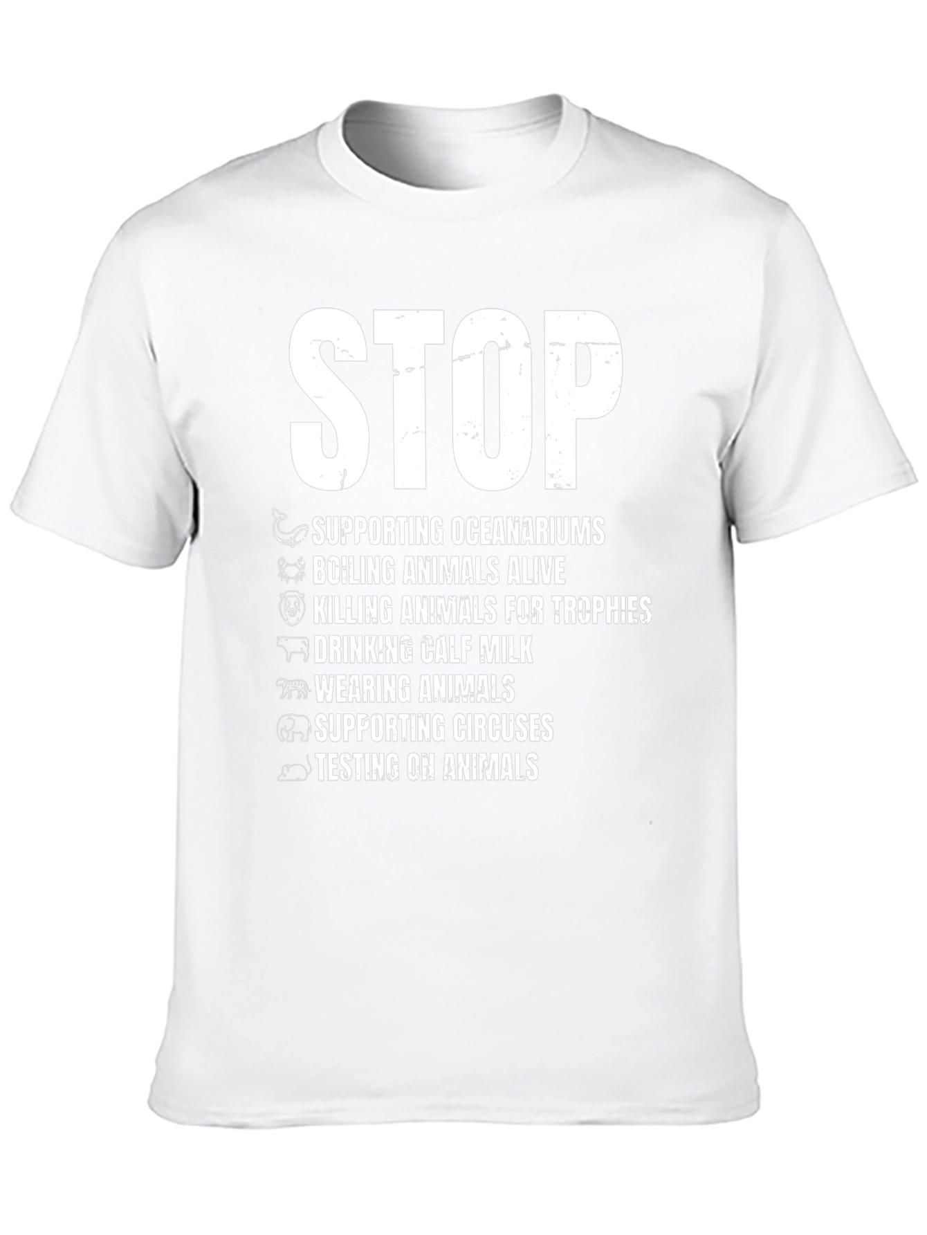 Stop Animal Cruelty Black Graphic T-Shirt
