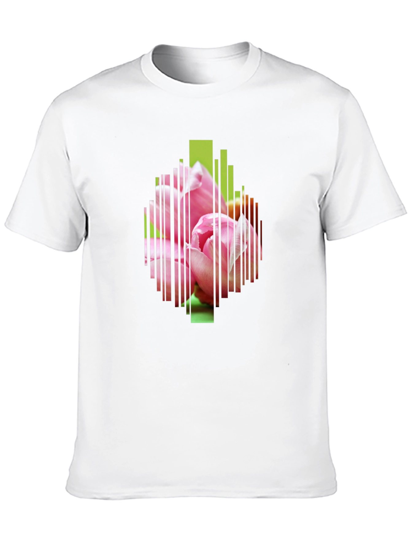 Floral Barcode Graphic Black T-Shirt