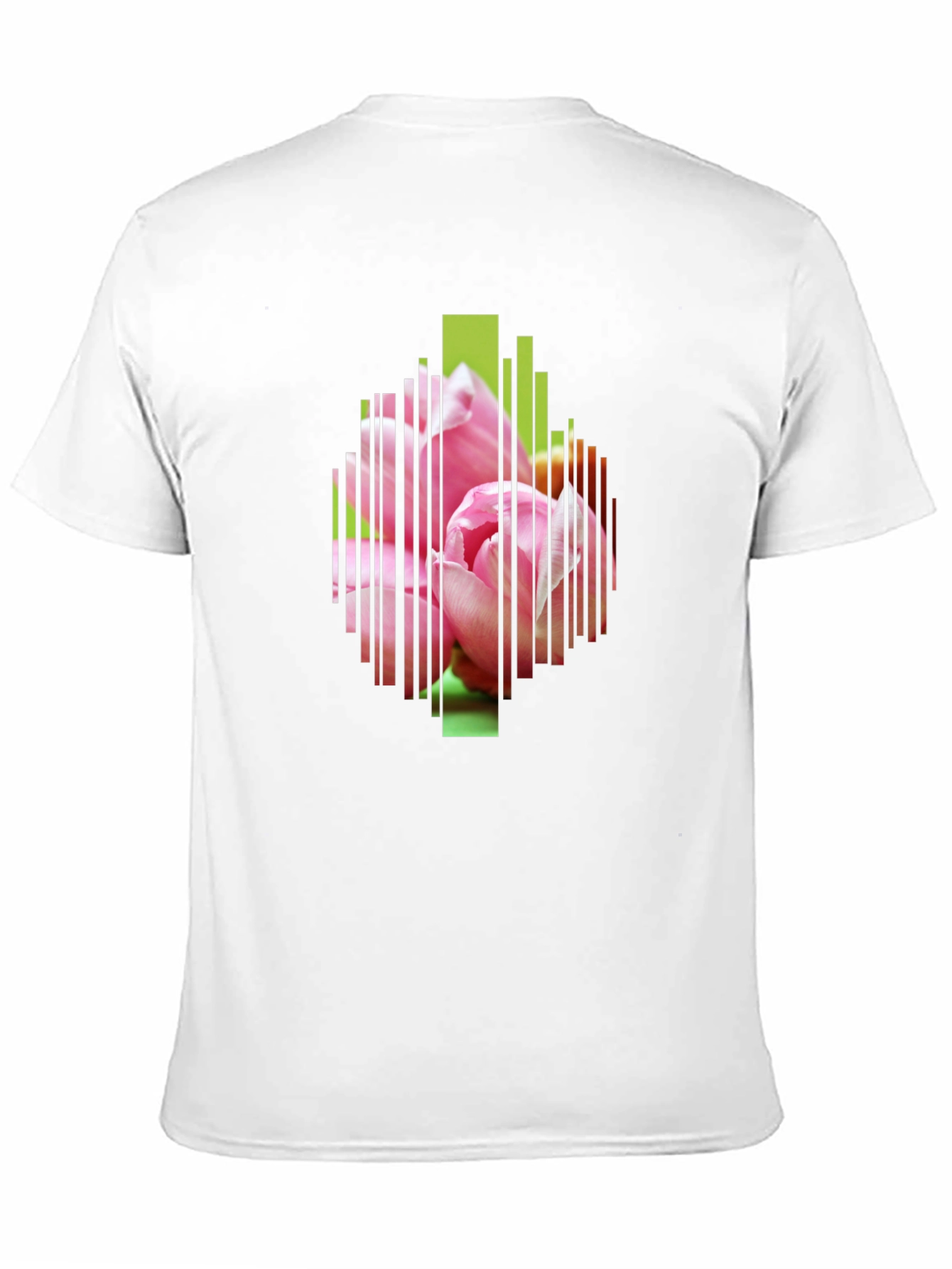 Floral Barcode Graphic Black T-Shirt