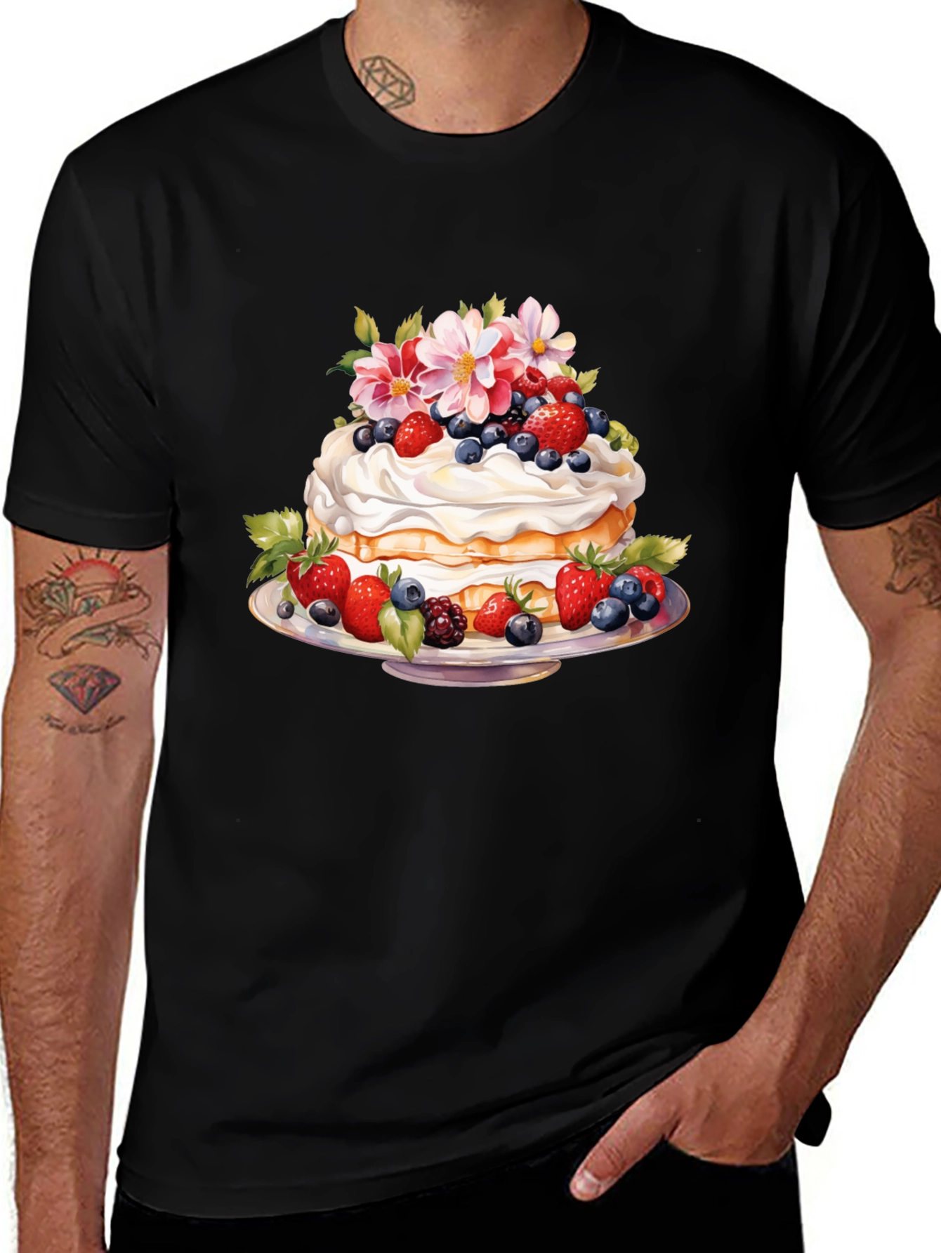 Sweet Berry Cake Graphic T-Shirt