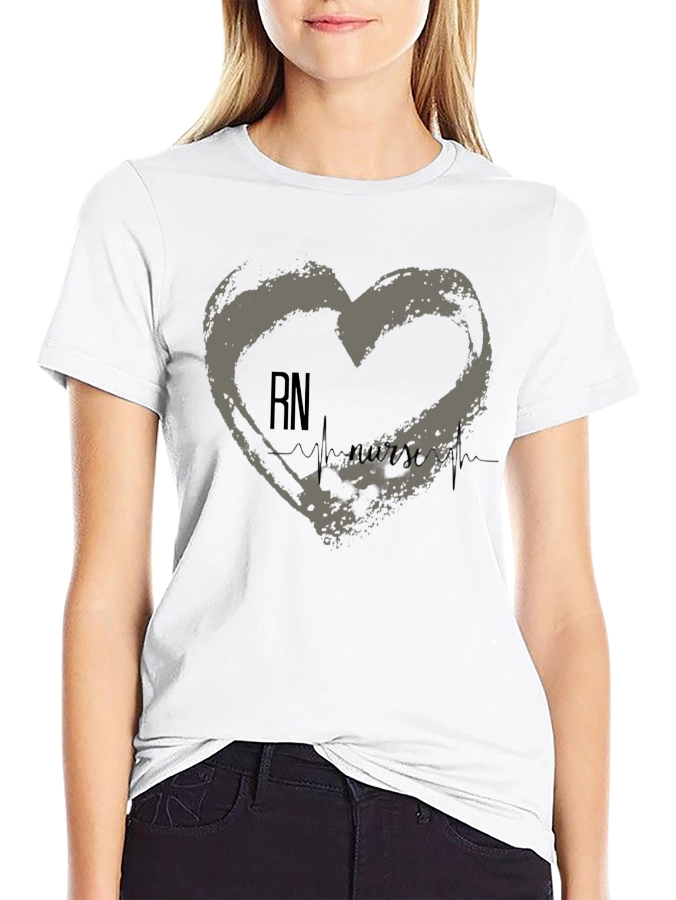 RN Nurse Heartbeat T-Shirt - Medical Professional Tee