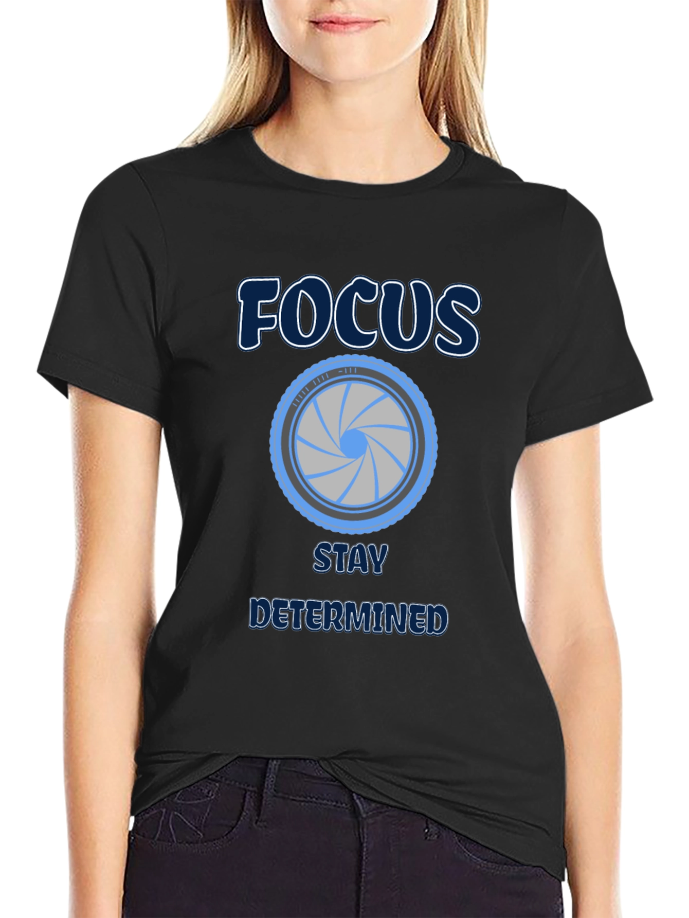 Focus Stay Determined Graphic Tee - Black