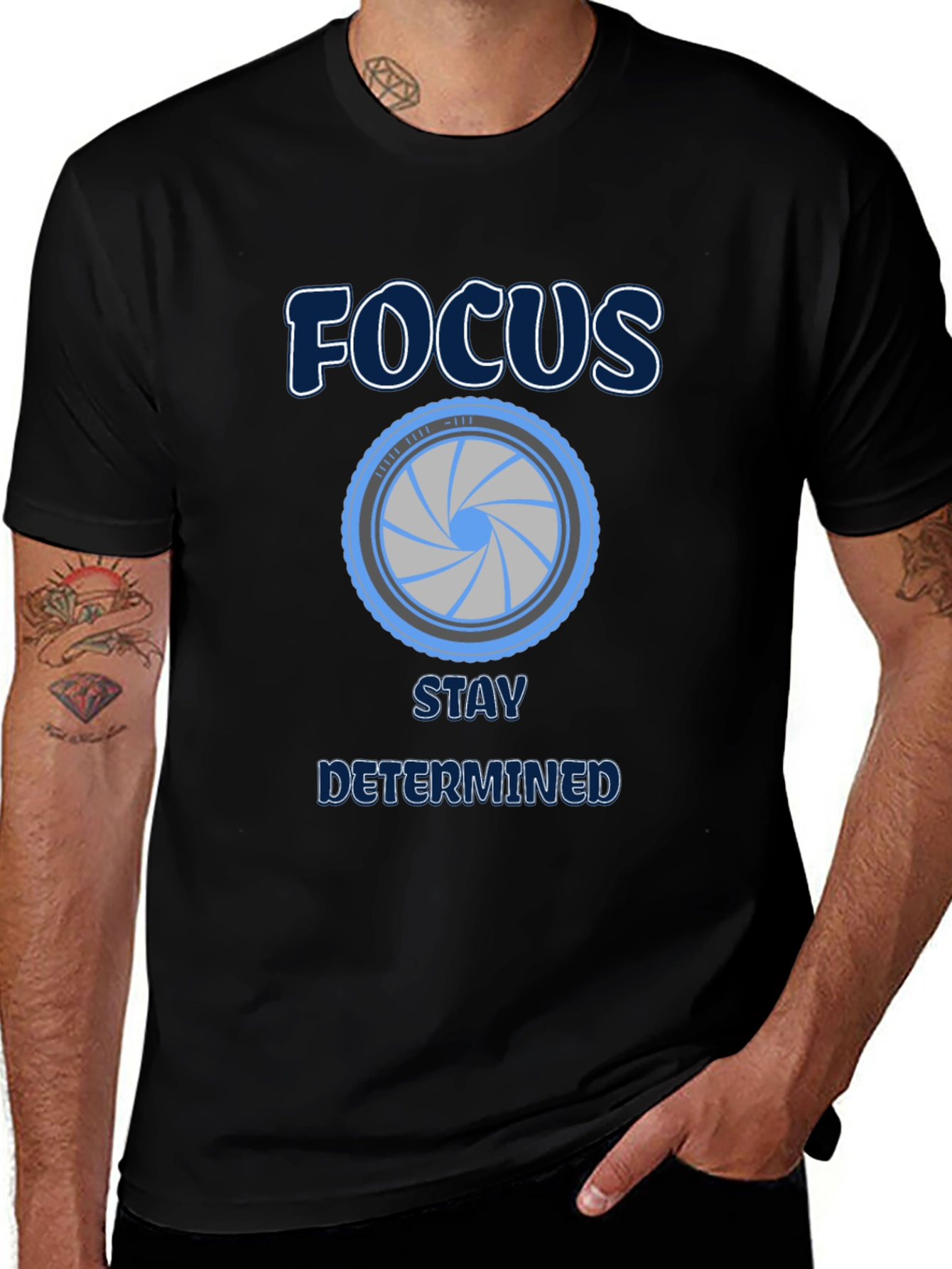 Focus Stay Determined Graphic Tee - Black