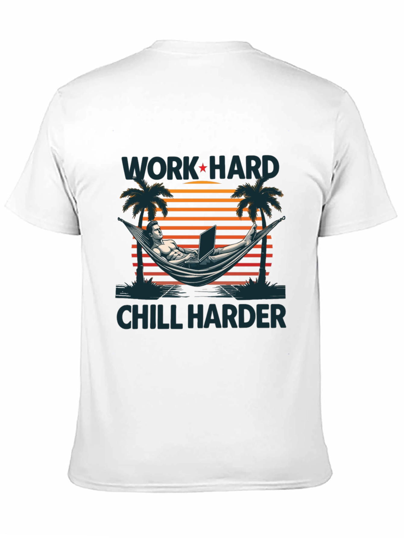 Work Hard Chill Harder Black Graphic T-Shirt