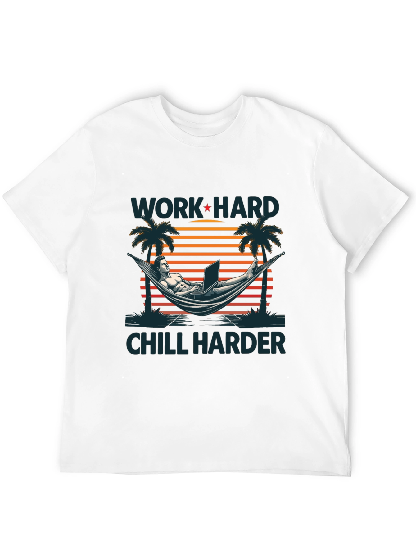 Work Hard Chill Harder Black Graphic T-Shirt