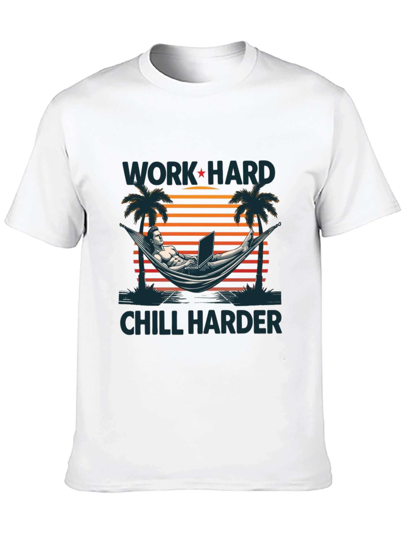 Work Hard Chill Harder Black Graphic T-Shirt