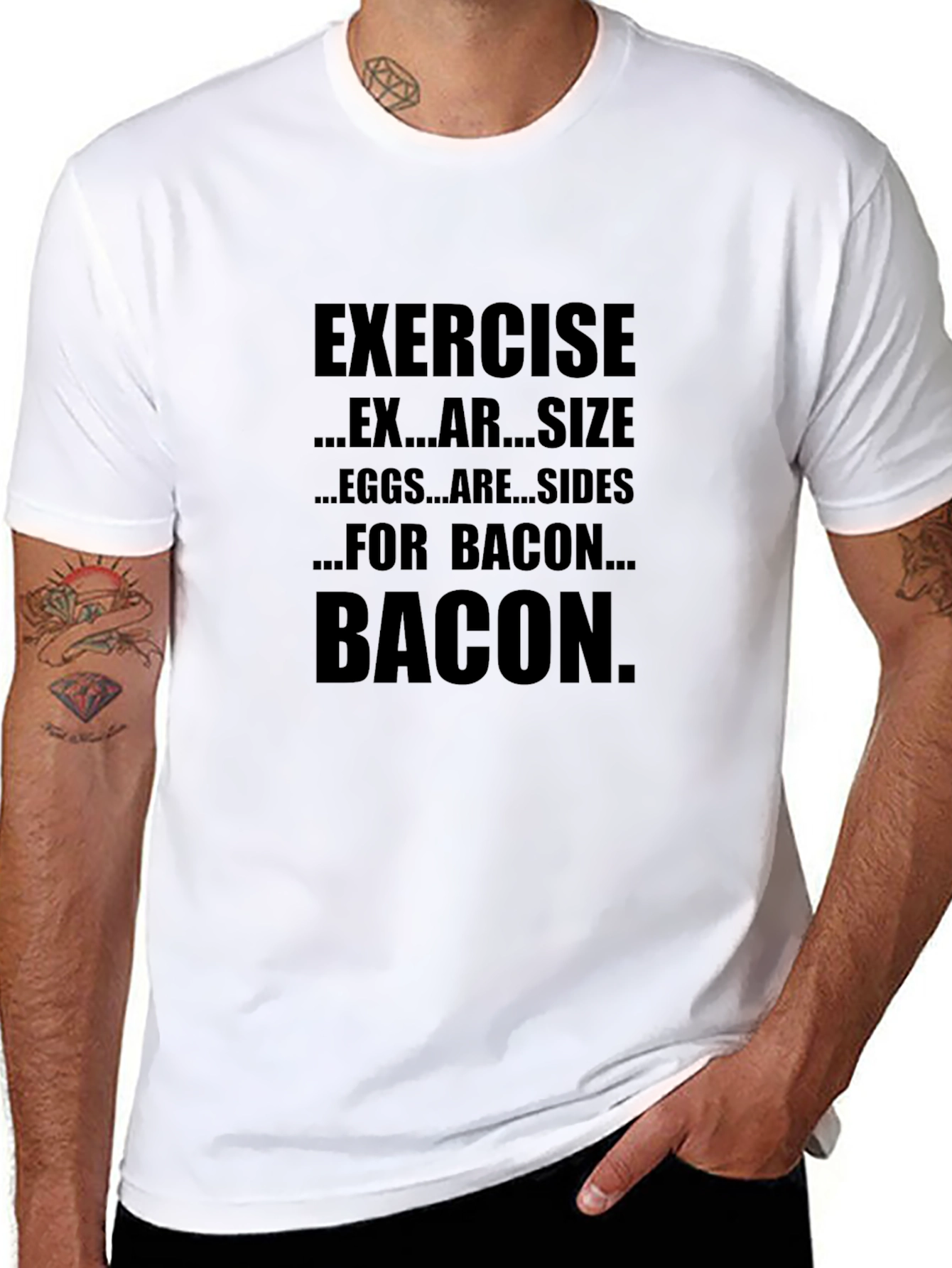 Bacon Exercise T-Shirt - Funny Fitness Tee