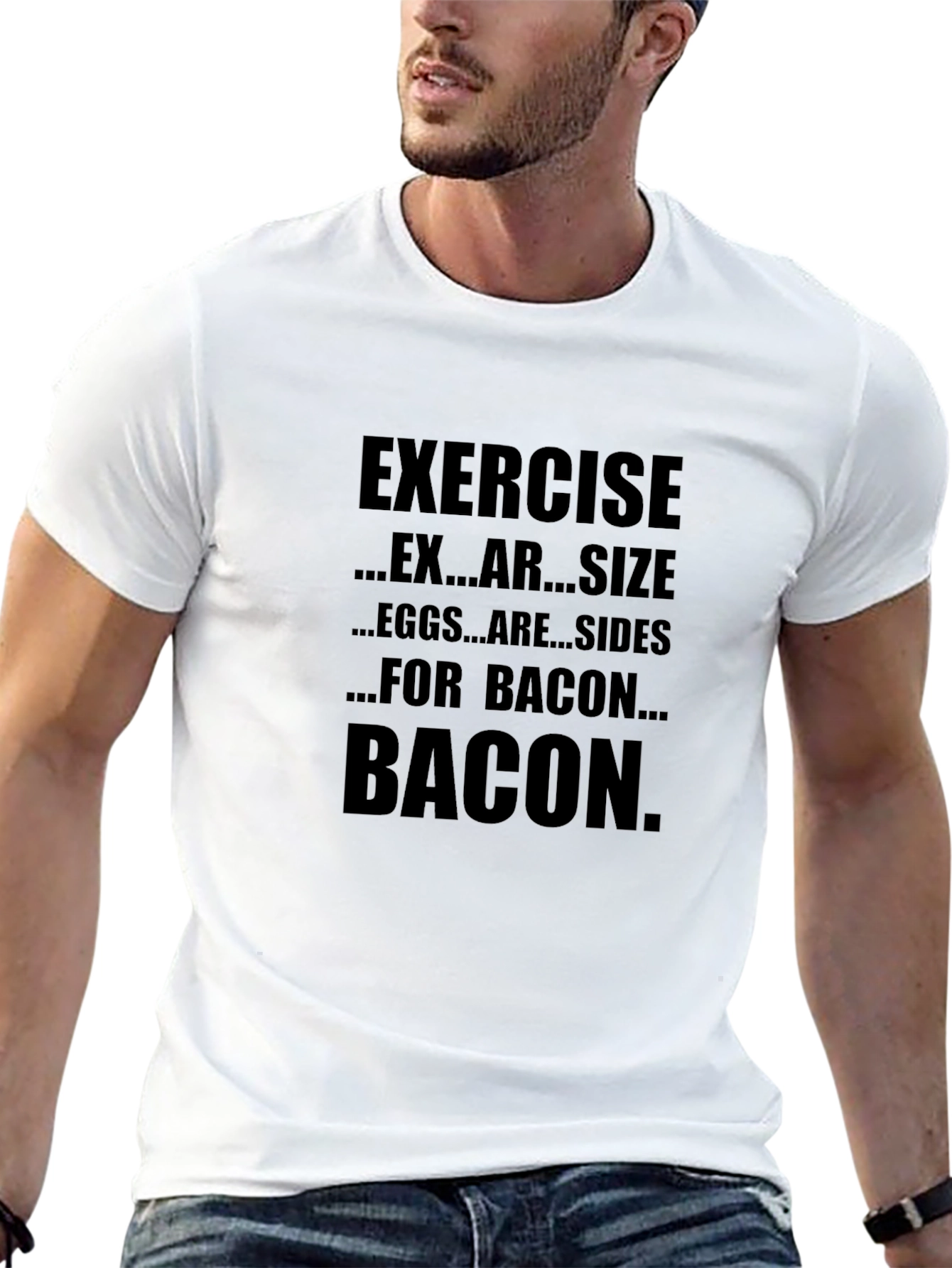 Bacon Exercise T-Shirt - Funny Fitness Tee